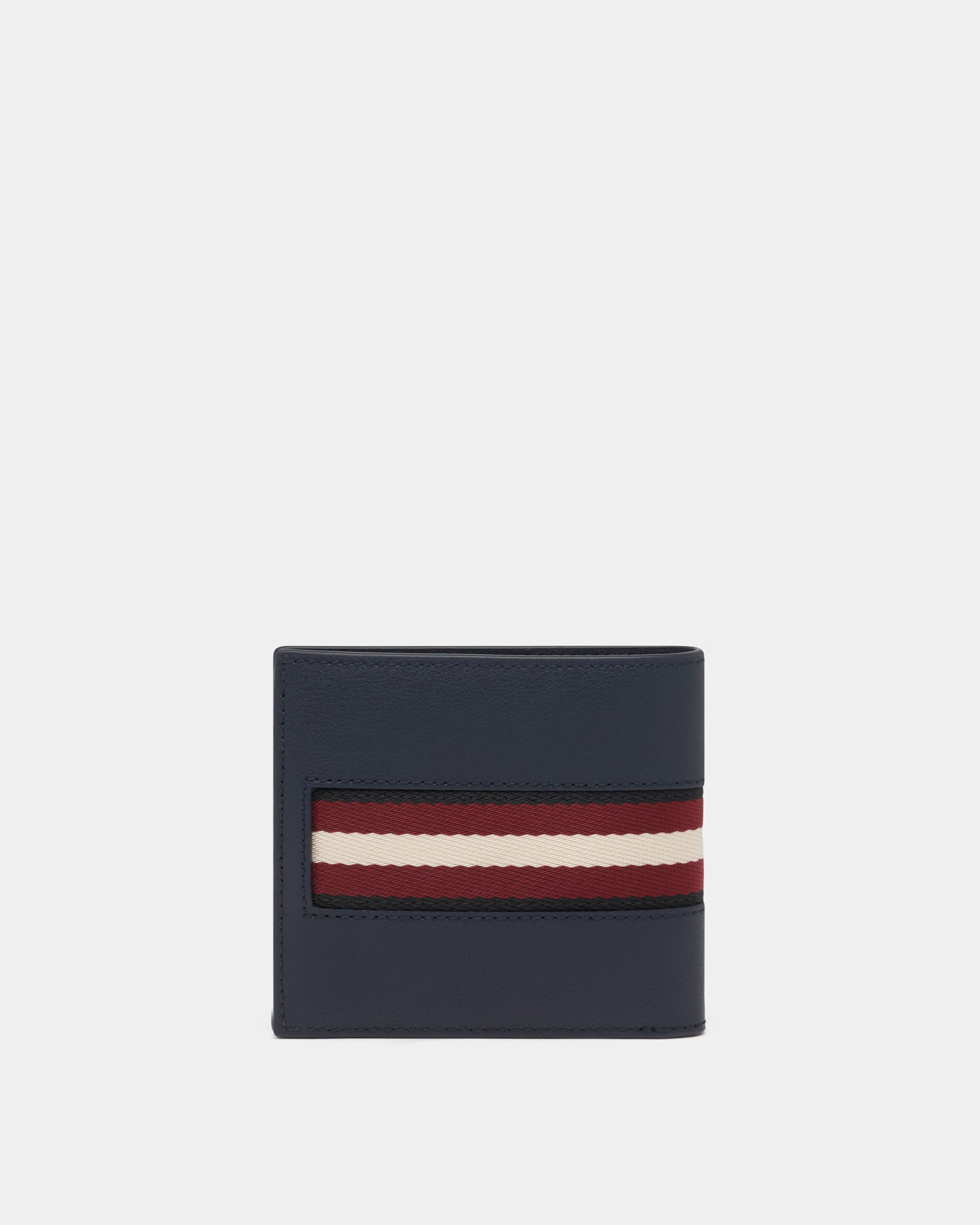 Bally Wallet in Navy Blue Leather With a Bally Ribbon-in-Navy Blue-2-Bally Outlet