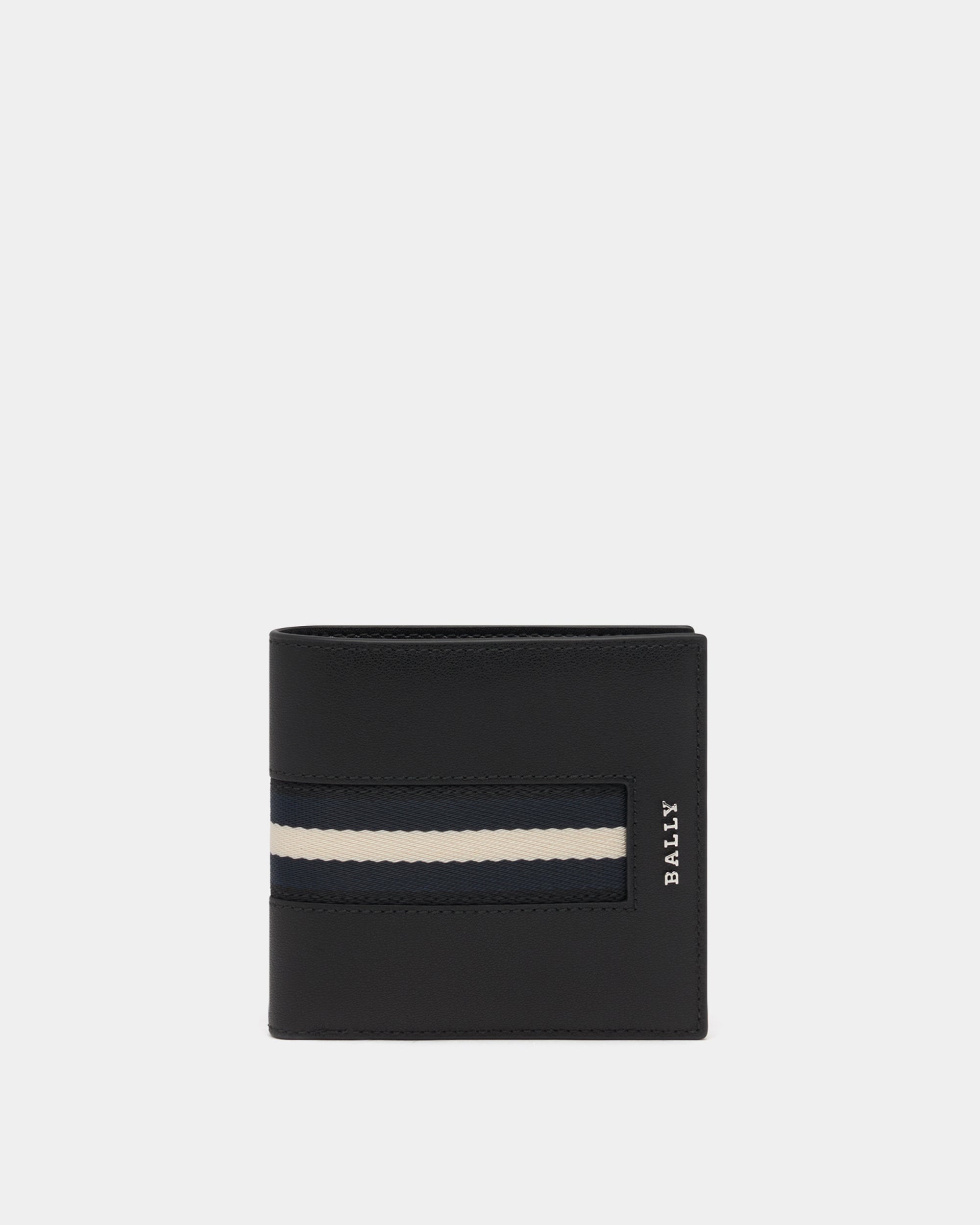 Bally Coin Wallet in Black Leather With a Bally Ribbon-in-Black-1-Bally Outlet
