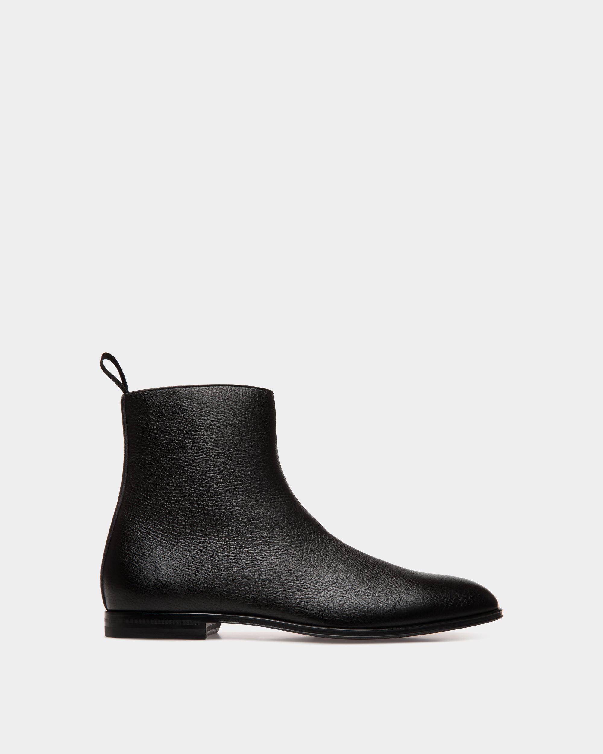 Bally Westminster Boot in Black Grained Leather-in-Black-2-Bally Outlet
