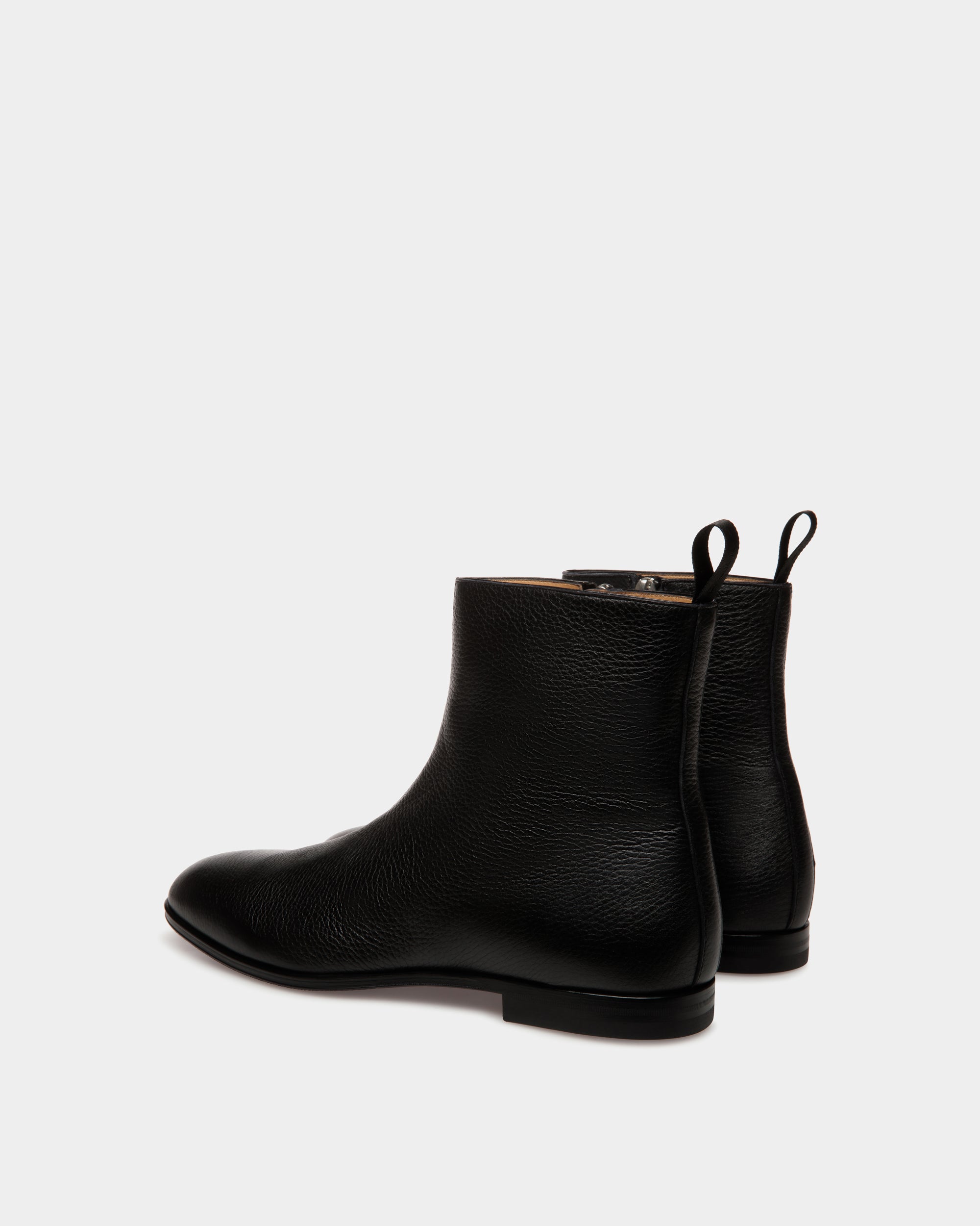 Bally Westminster Boot in Black Grained Leather-in-Black-3-Bally Outlet