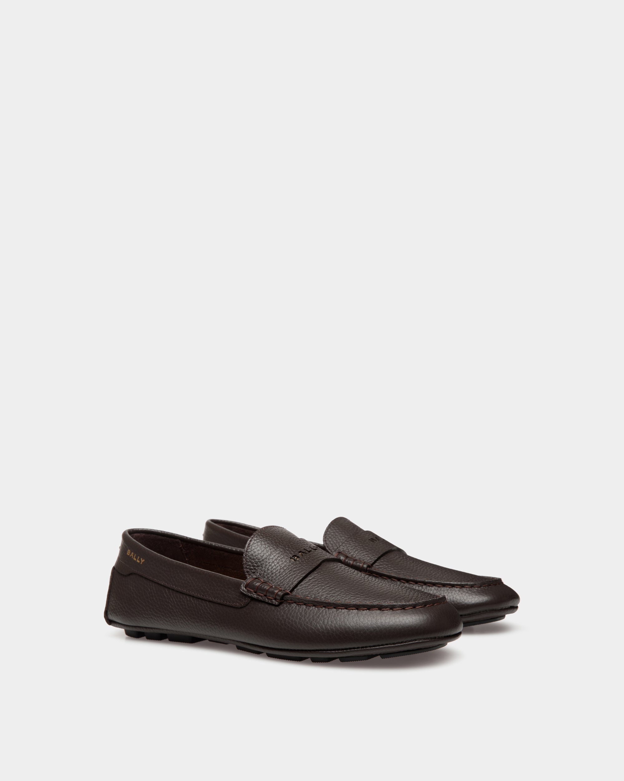 Bally Kelys-U Grained Leather Loafers-in-Brown-2-Bally Outlet