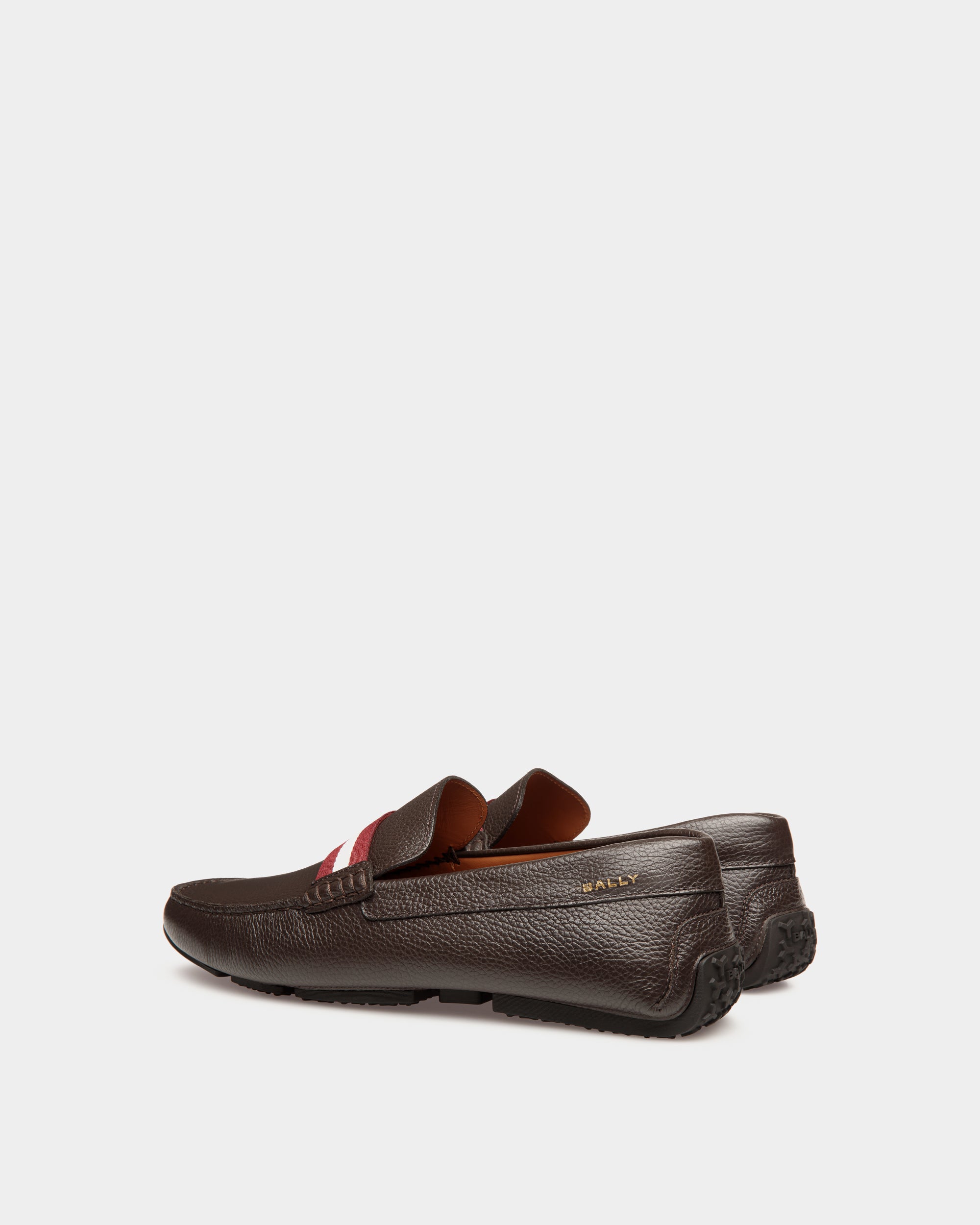 Bally Pilot Driver In Grained Leather-in-Brown-3-Bally Outlet