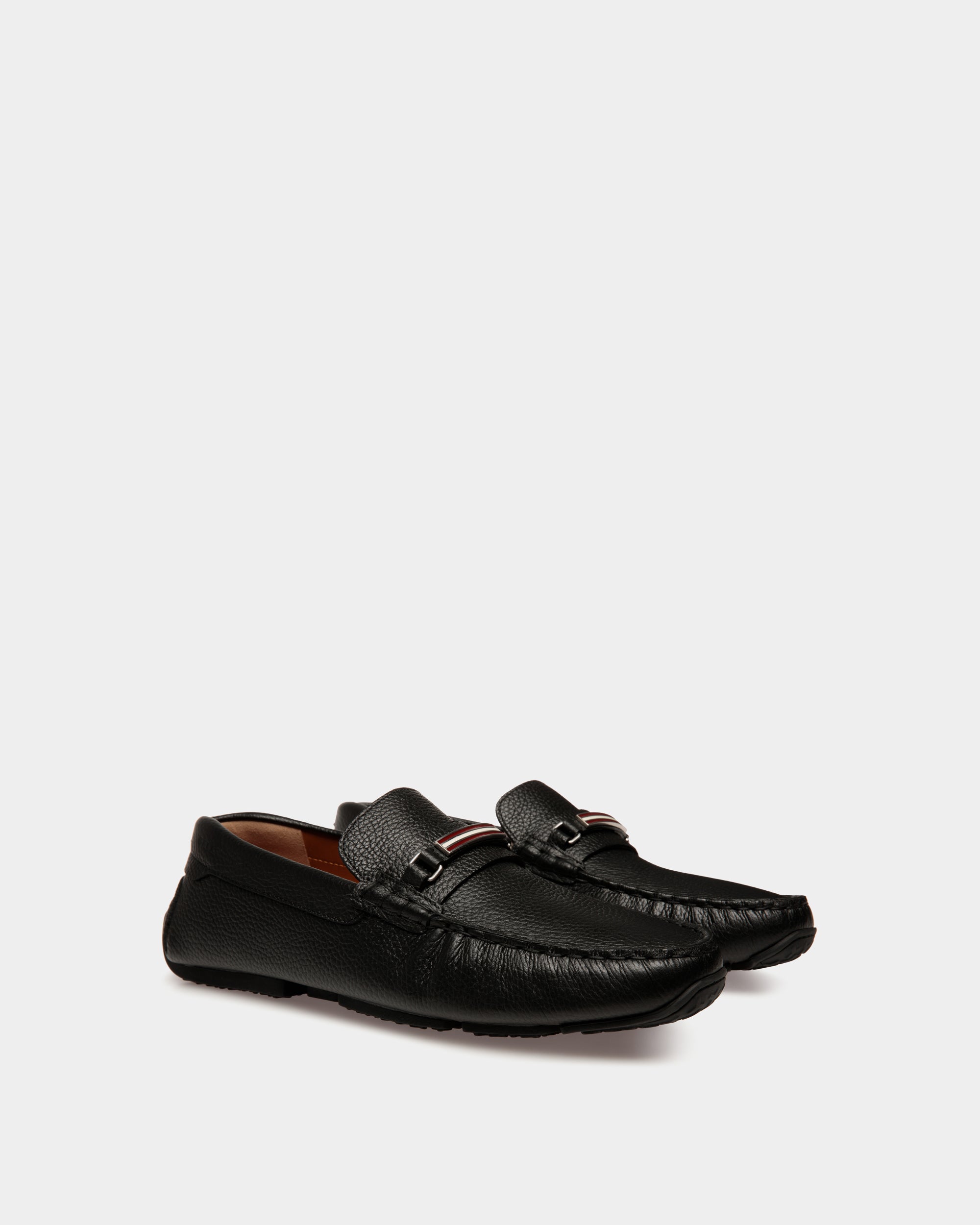 Bally Pilot Driver In Black Grained Leather-in-Black-1-Bally Outlet