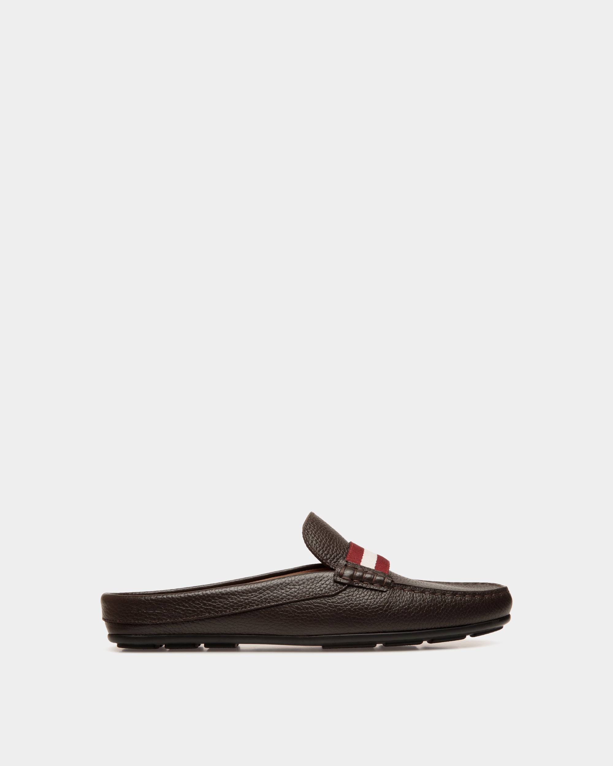 Bally Clay Driver in Brown Ebano Grained Leather-in-Brown-1-Bally Outlet
