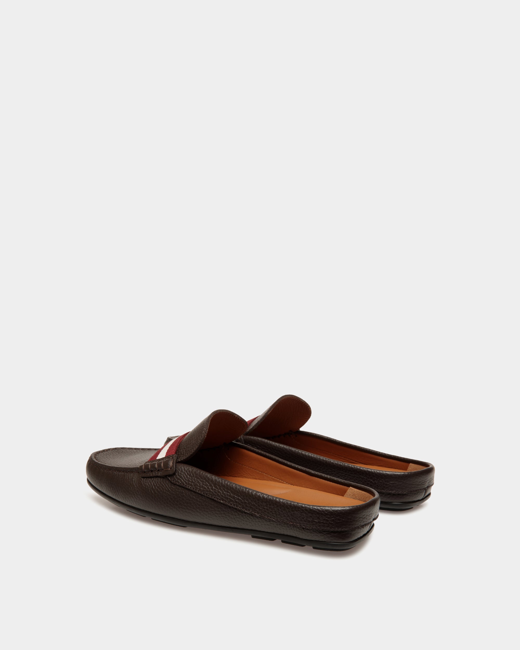 Bally Clay Driver in Brown Ebano Grained Leather-in-Brown-3-Bally Outlet