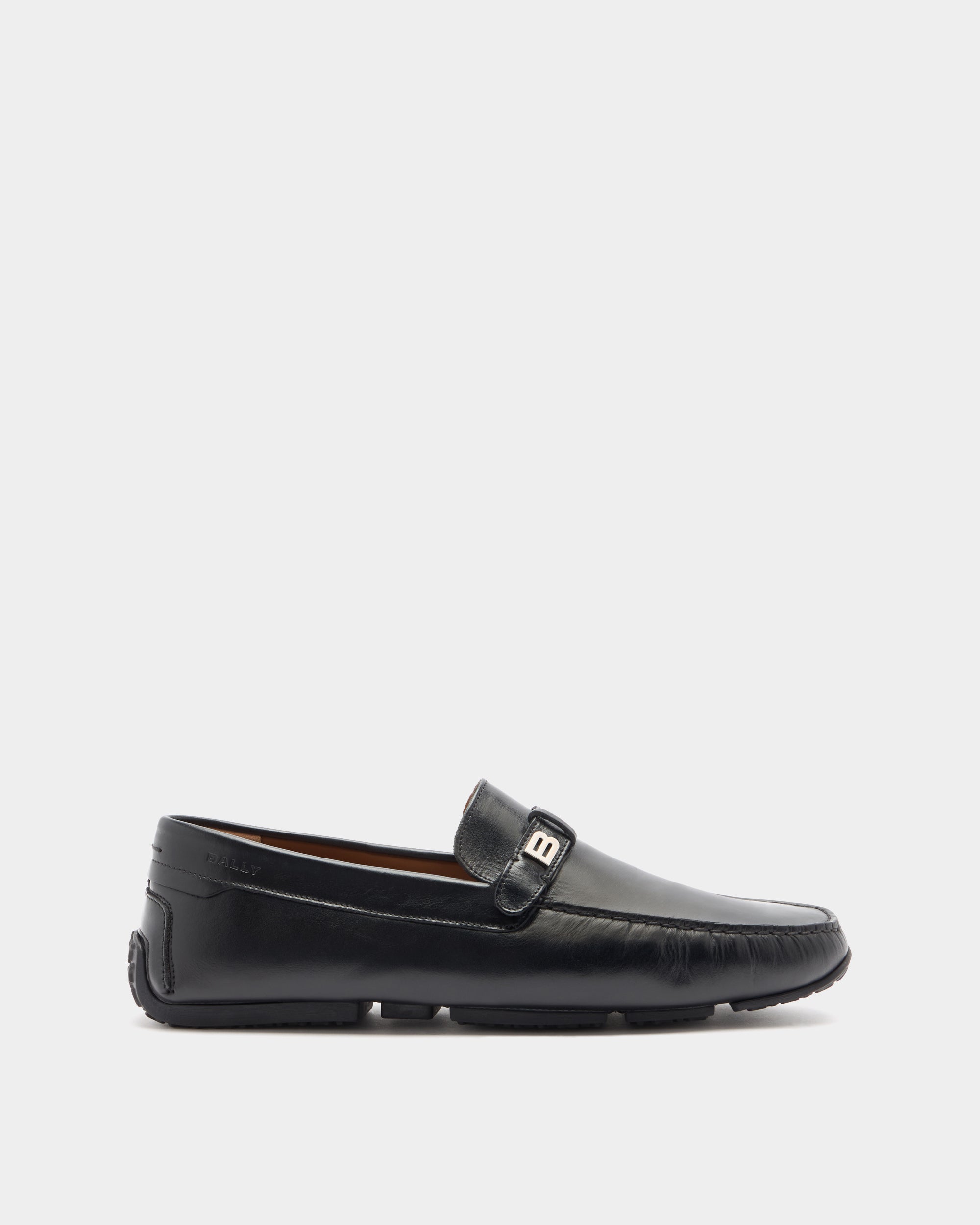 Bally Pilot Driver in Black Leather-in-Black-2-Bally Outlet