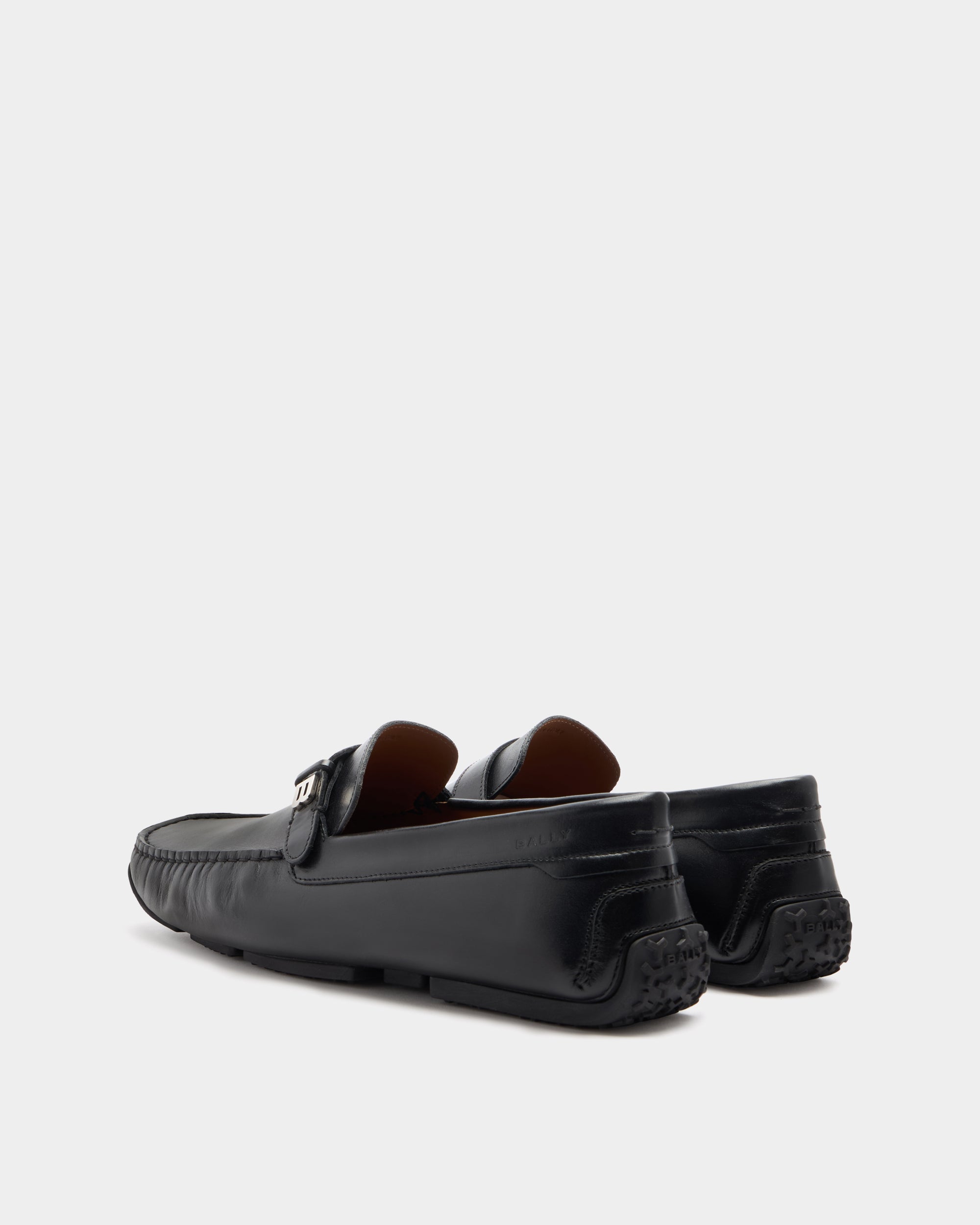 Bally Pilot Driver in Black Leather-in-Black-3-Bally Outlet