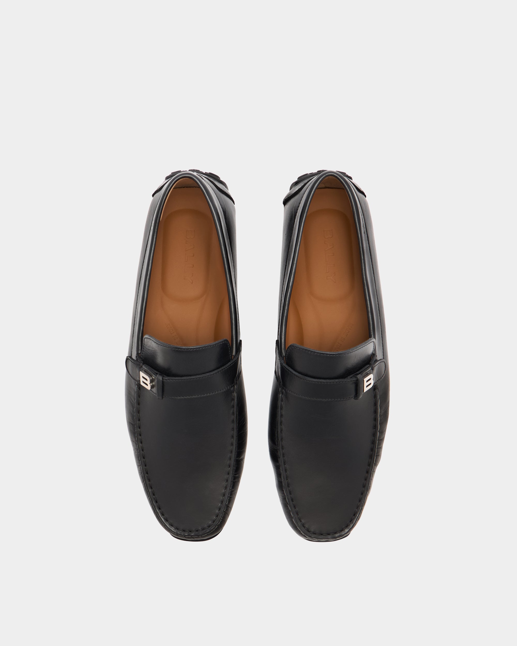 Bally Pilot Driver in Black Leather-in-Black-4-Bally Outlet
