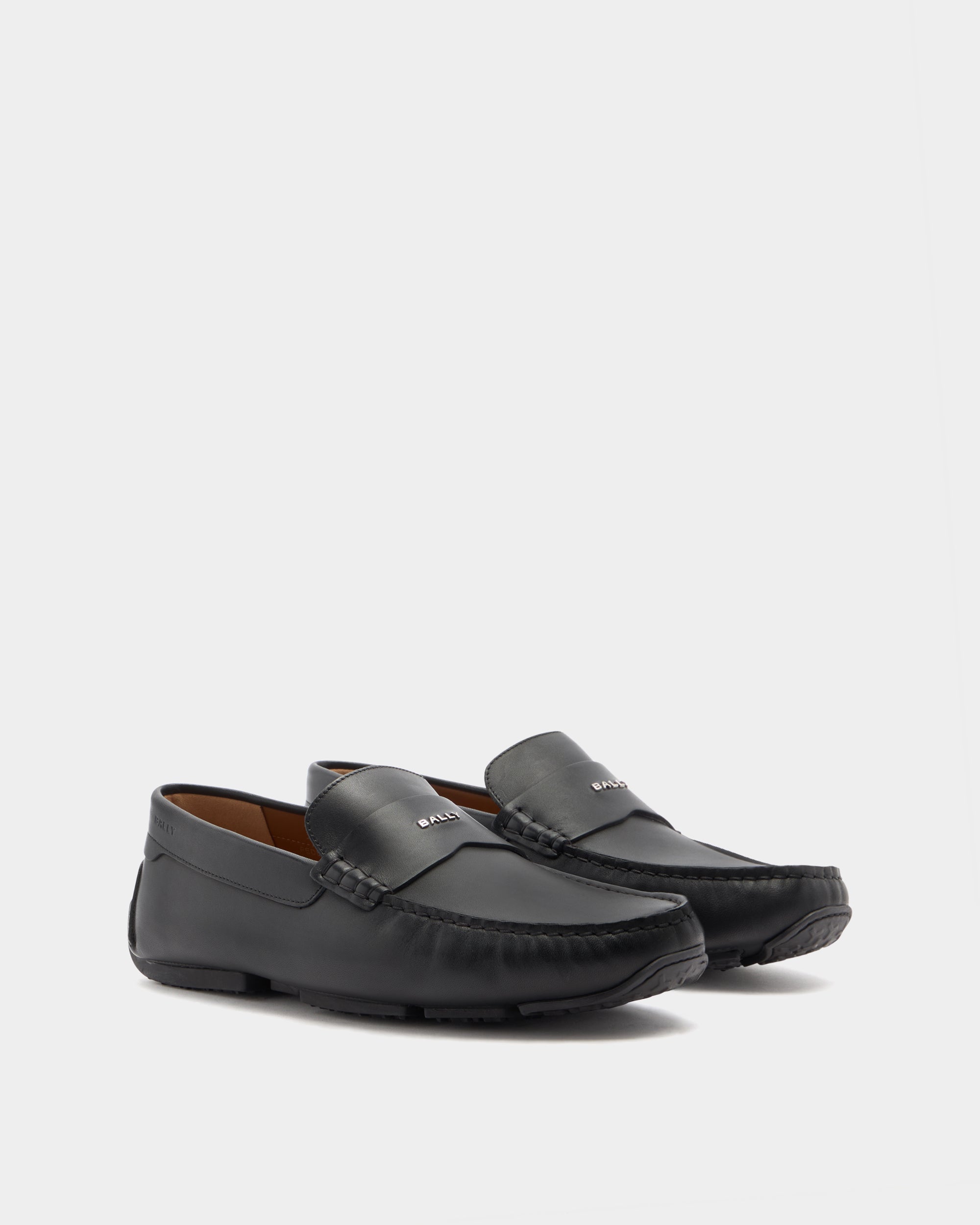 Bally Pilot Driver in Black Leather-in-Black-1-Bally Outlet