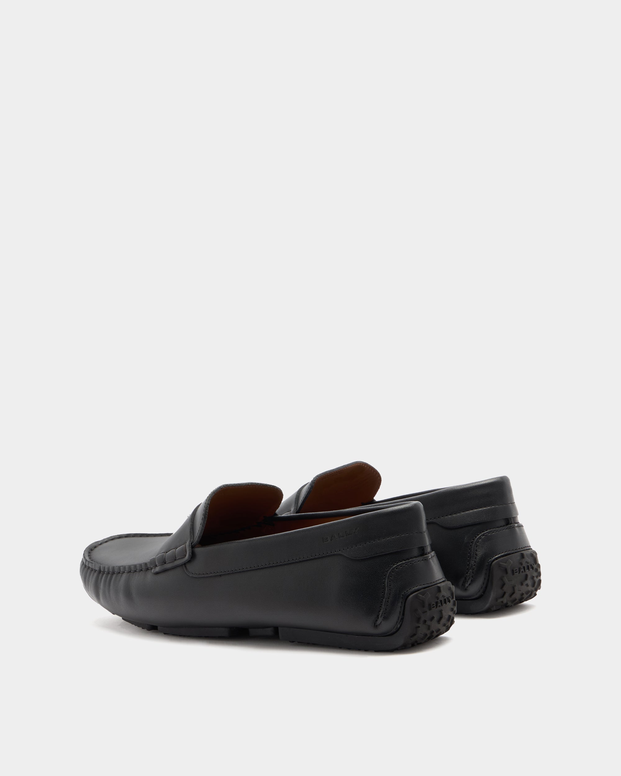 Bally Pilot Driver in Black Leather-in-Black-3-Bally Outlet