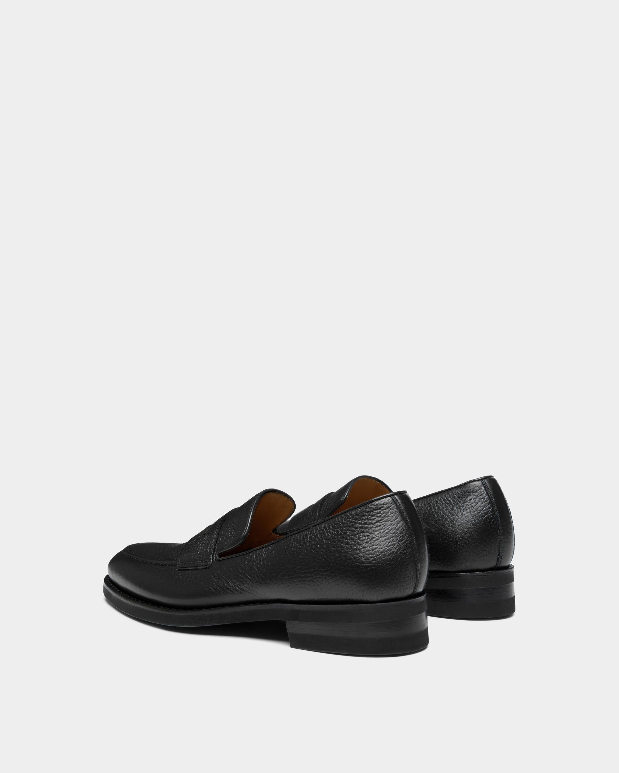Bally Scribe Un Loafer in Black Deer Leather-in-Black-3-Bally Outlet