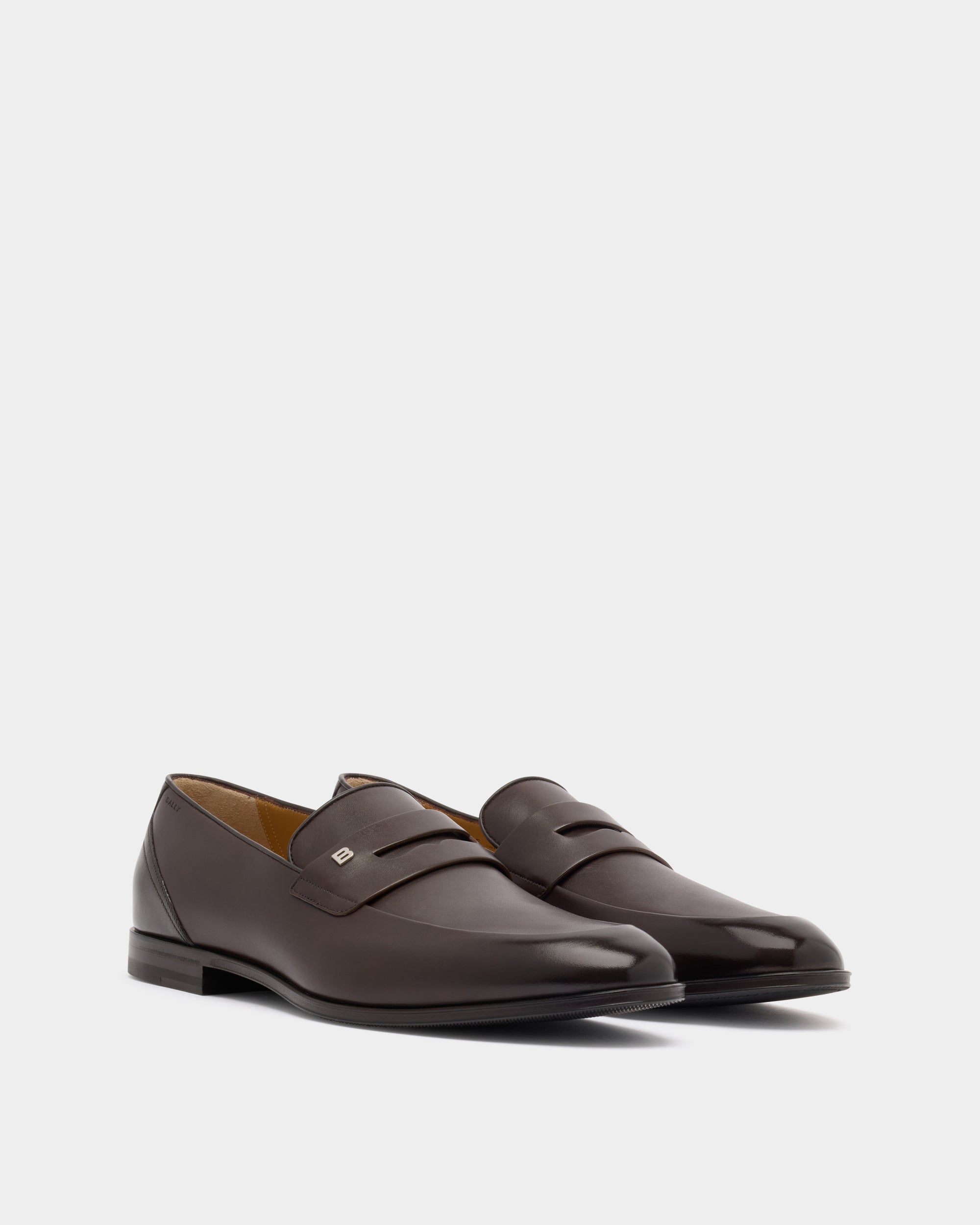 Bally Westminster Loafer in Ebano Leather-in-Brown-1-Bally Outlet