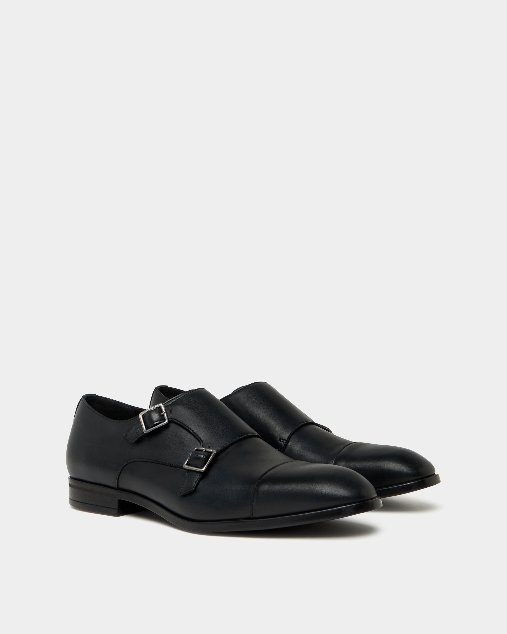 Bally Onizy Double Monk Strap In Black Leather-in-Black-1-Bally Outlet