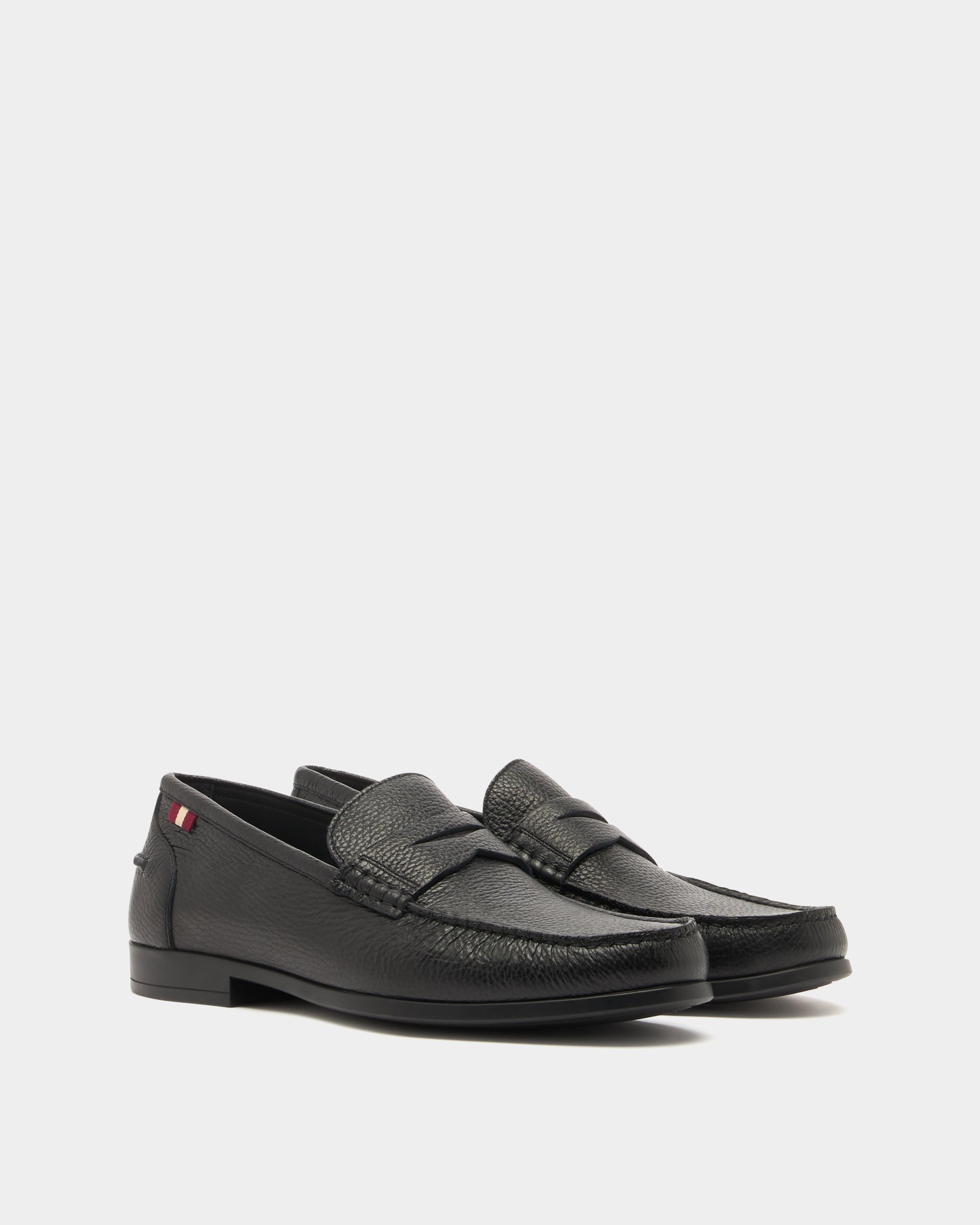 Bally Cronus Loafer In Black Grained Leather-in-Black-1-Bally Outlet