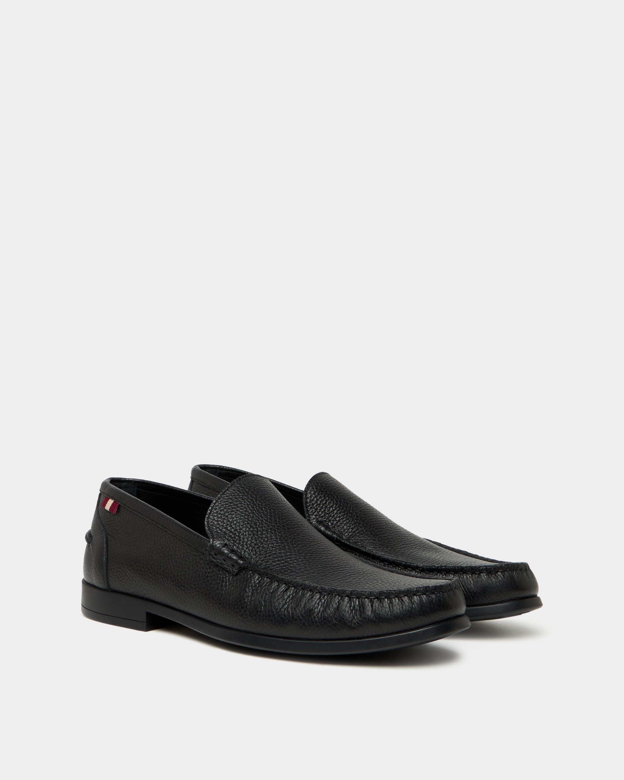 Bally Cronus Loafer In Black Grained Leather-in-Black-1-Bally Outlet