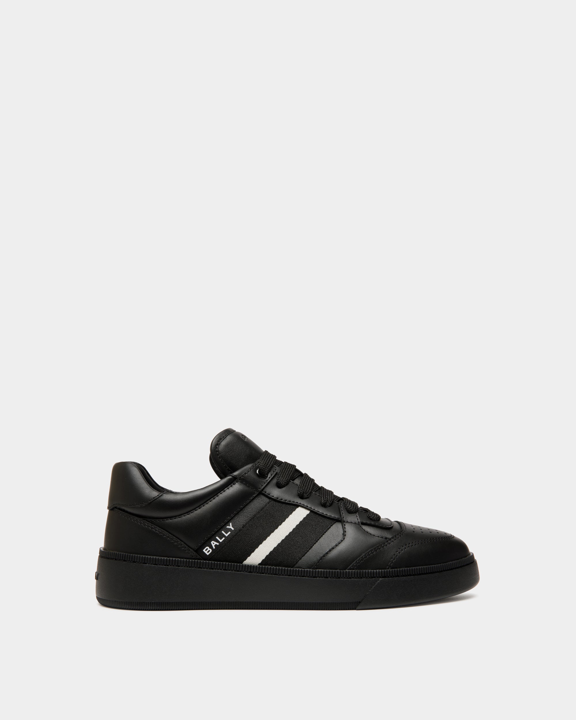 Bally Raise Sneaker in Black Leather-in-Black and White-2-Bally Outlet