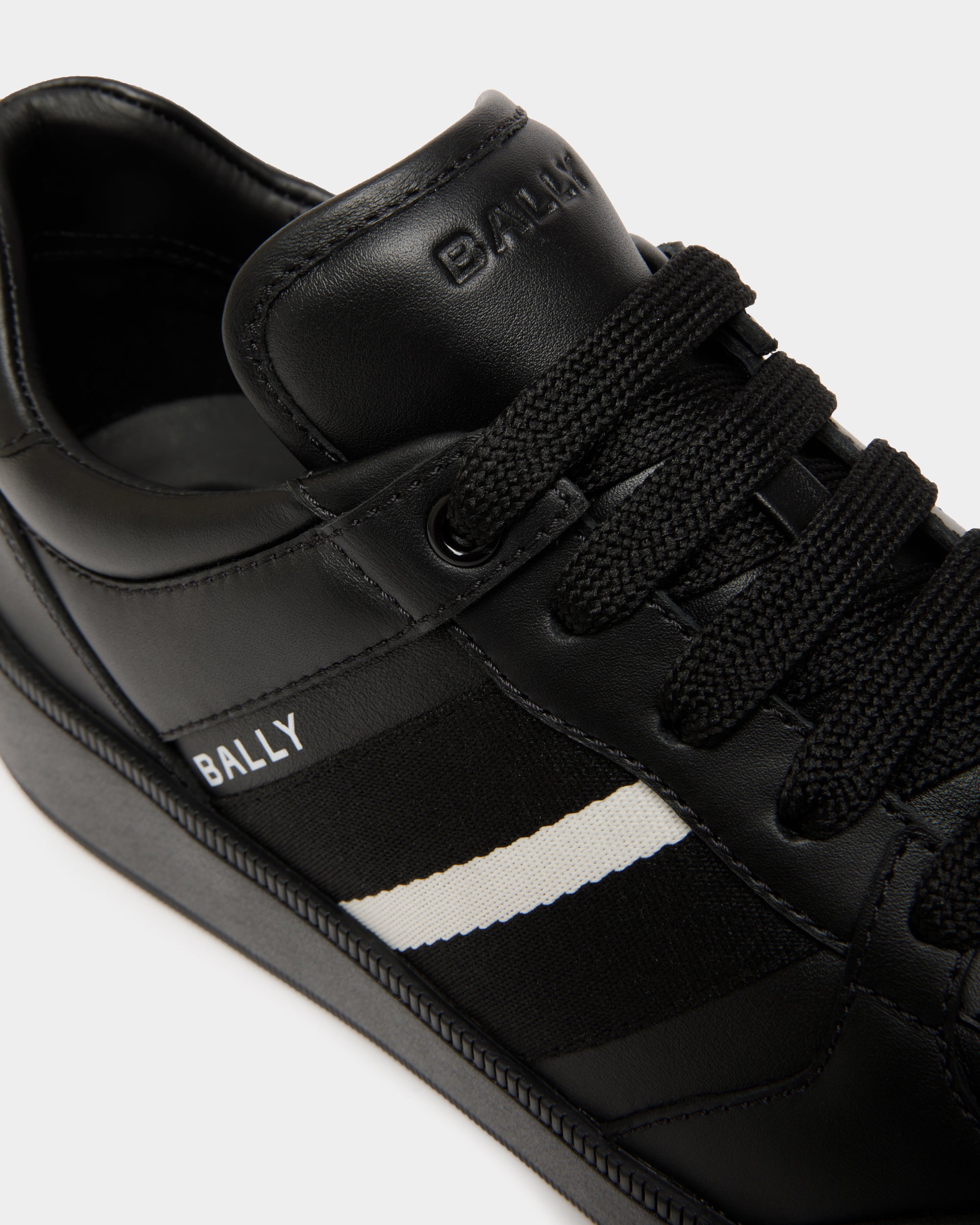 Bally Raise Sneaker in Black Leather-in-Black and White-5-Bally Outlet