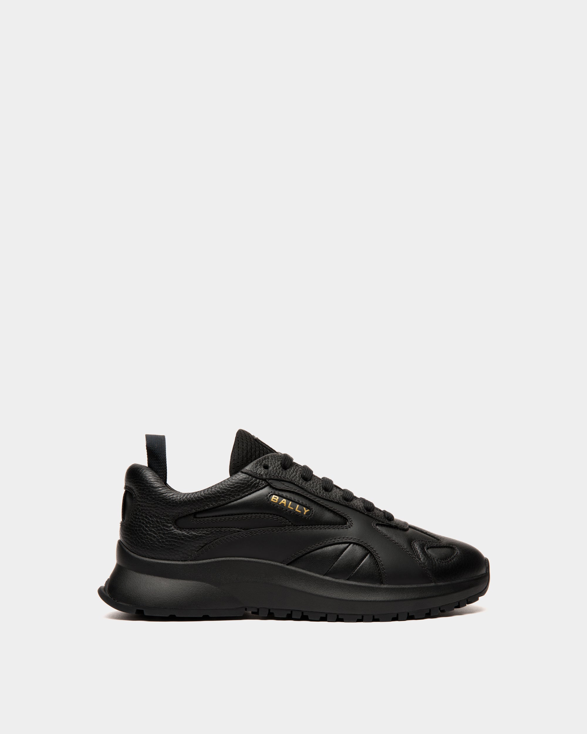 Bally Outline Sneaker In Leather-in-Black-1-Bally Outlet