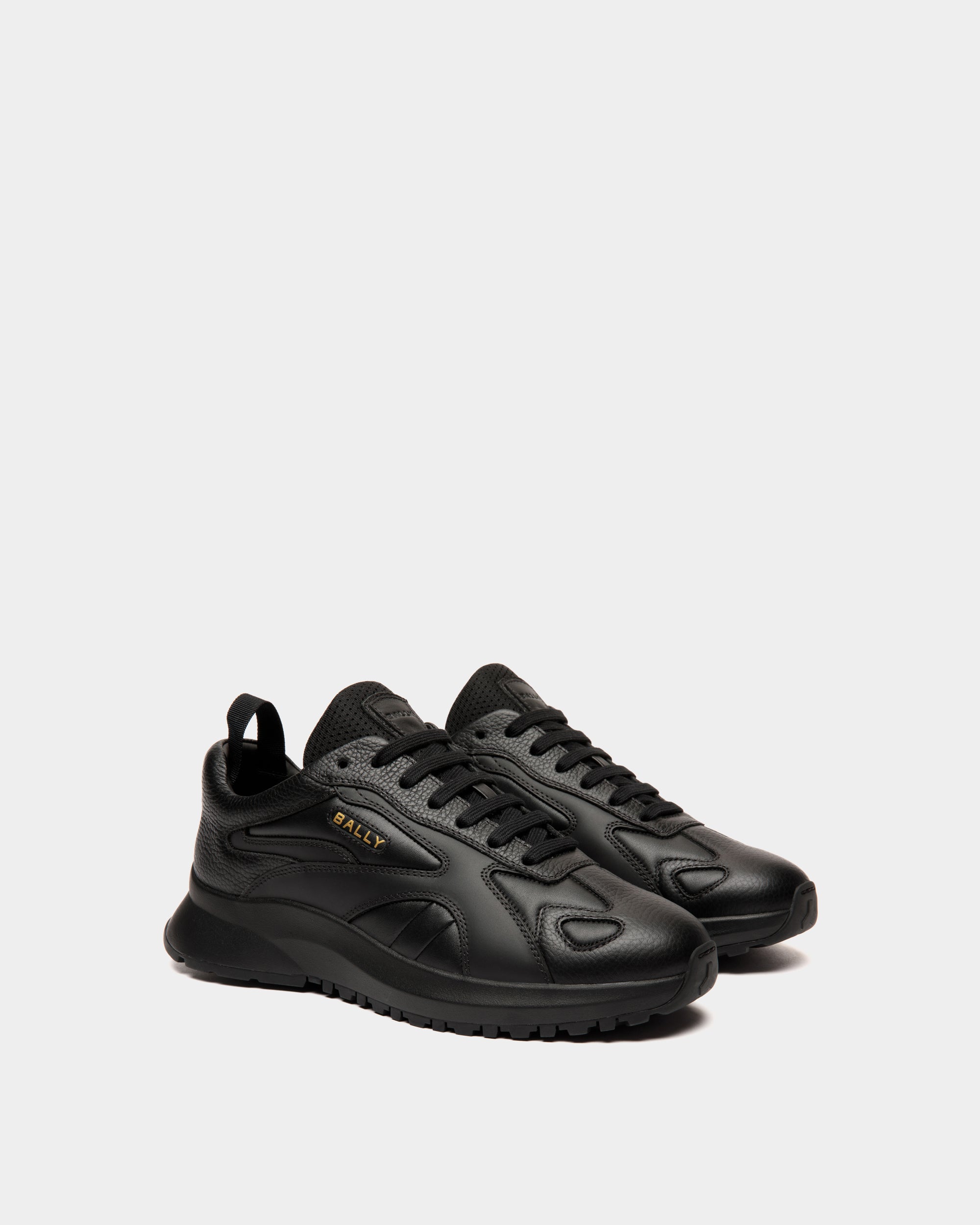 Bally Outline Sneaker In Leather-in-Black-2-Bally Outlet