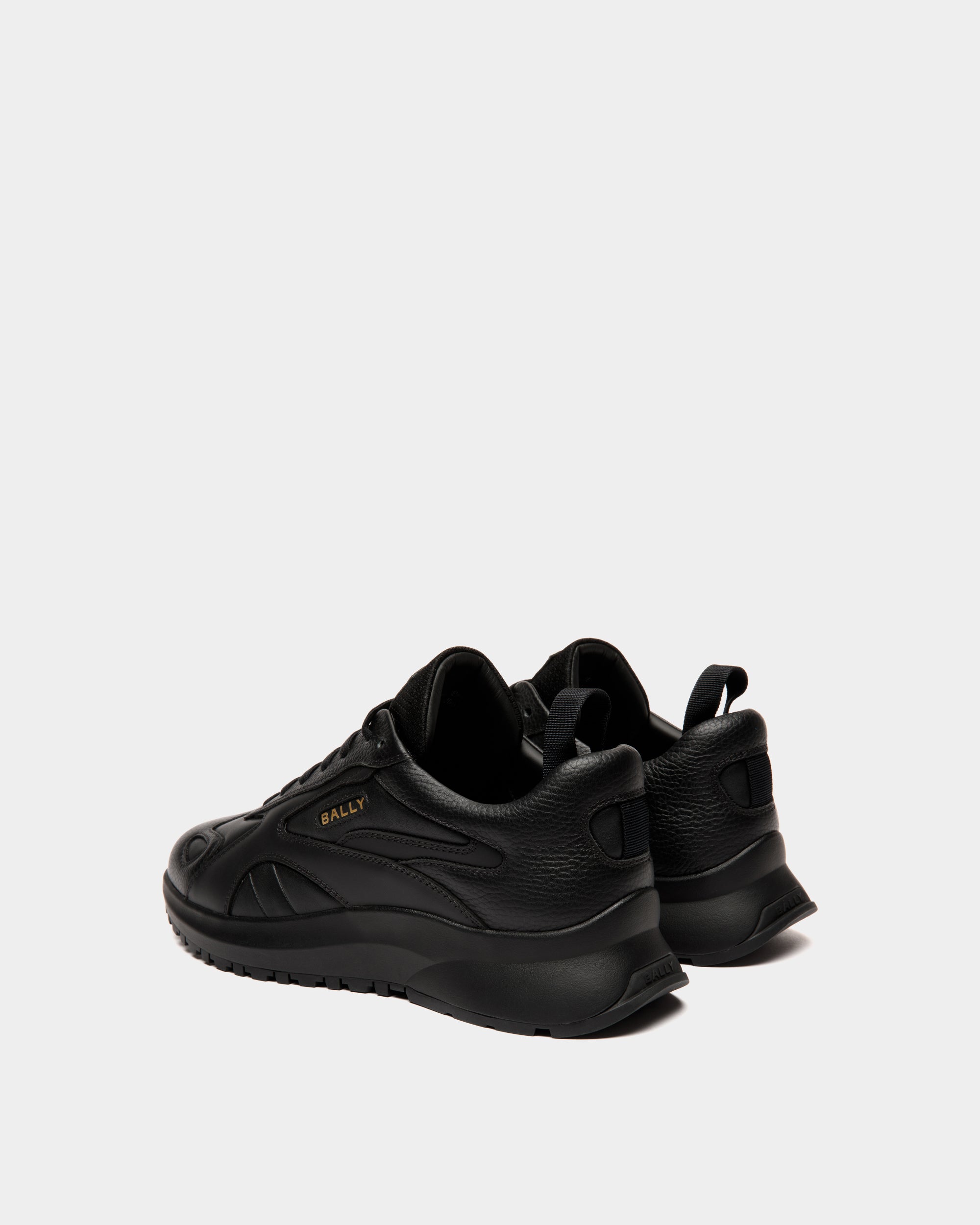 Bally Outline Sneaker In Leather-in-Black-3-Bally Outlet