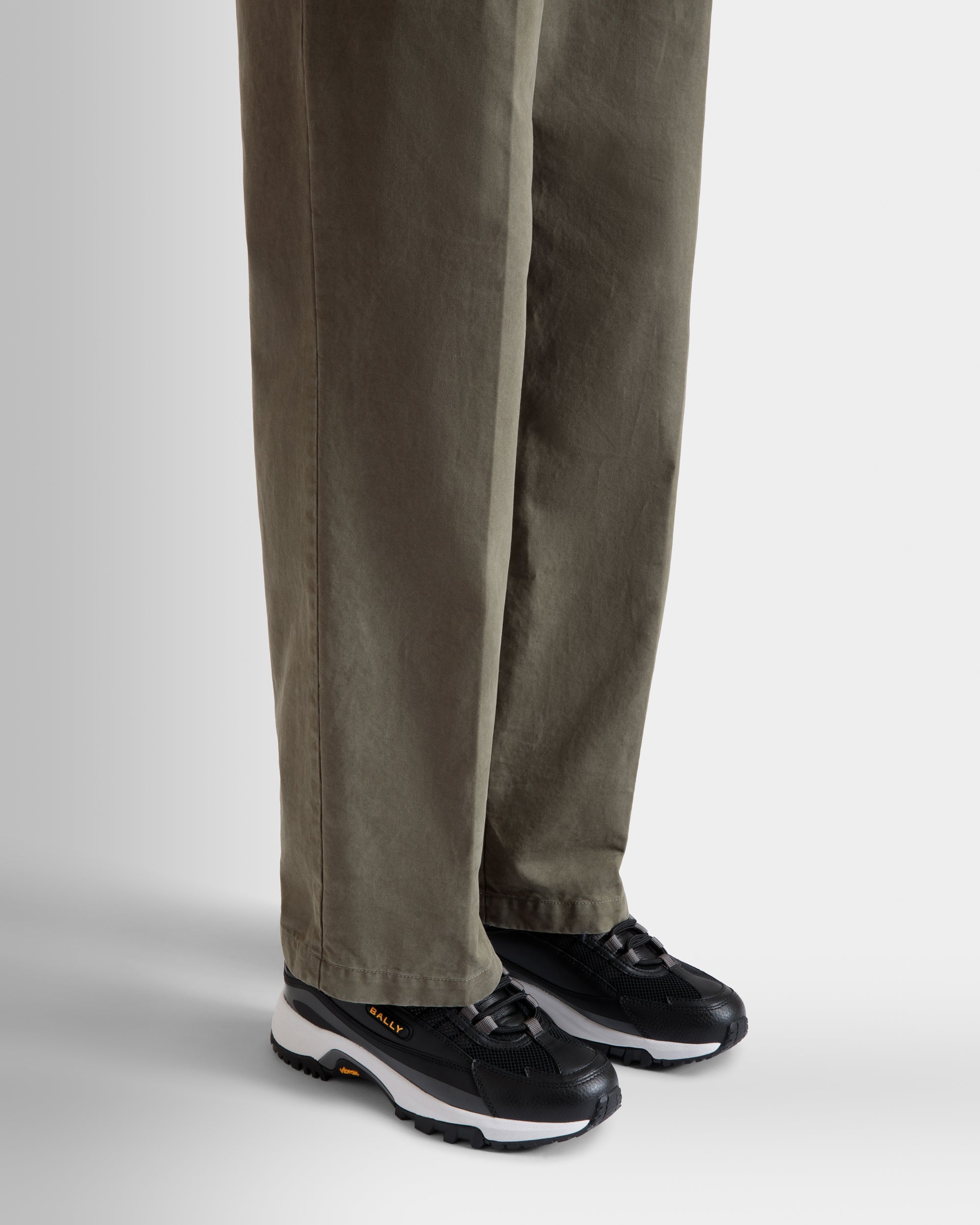 Bally Faren Sneaker in Leather and Nylon-in-Black-2-Bally Outlet