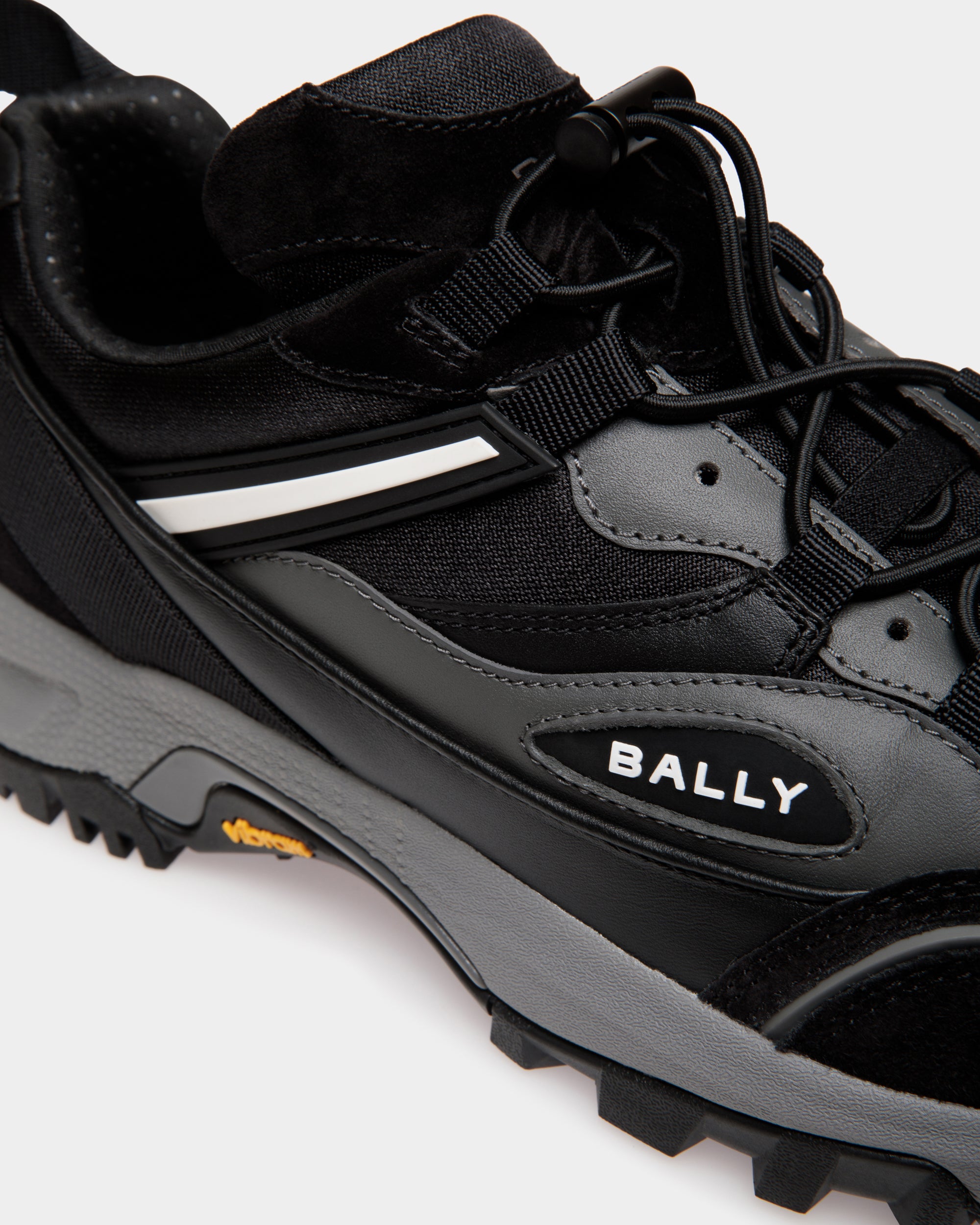 Bally Faster Sneaker in Black Leather and Nylon-in-Black-5-Bally Outlet