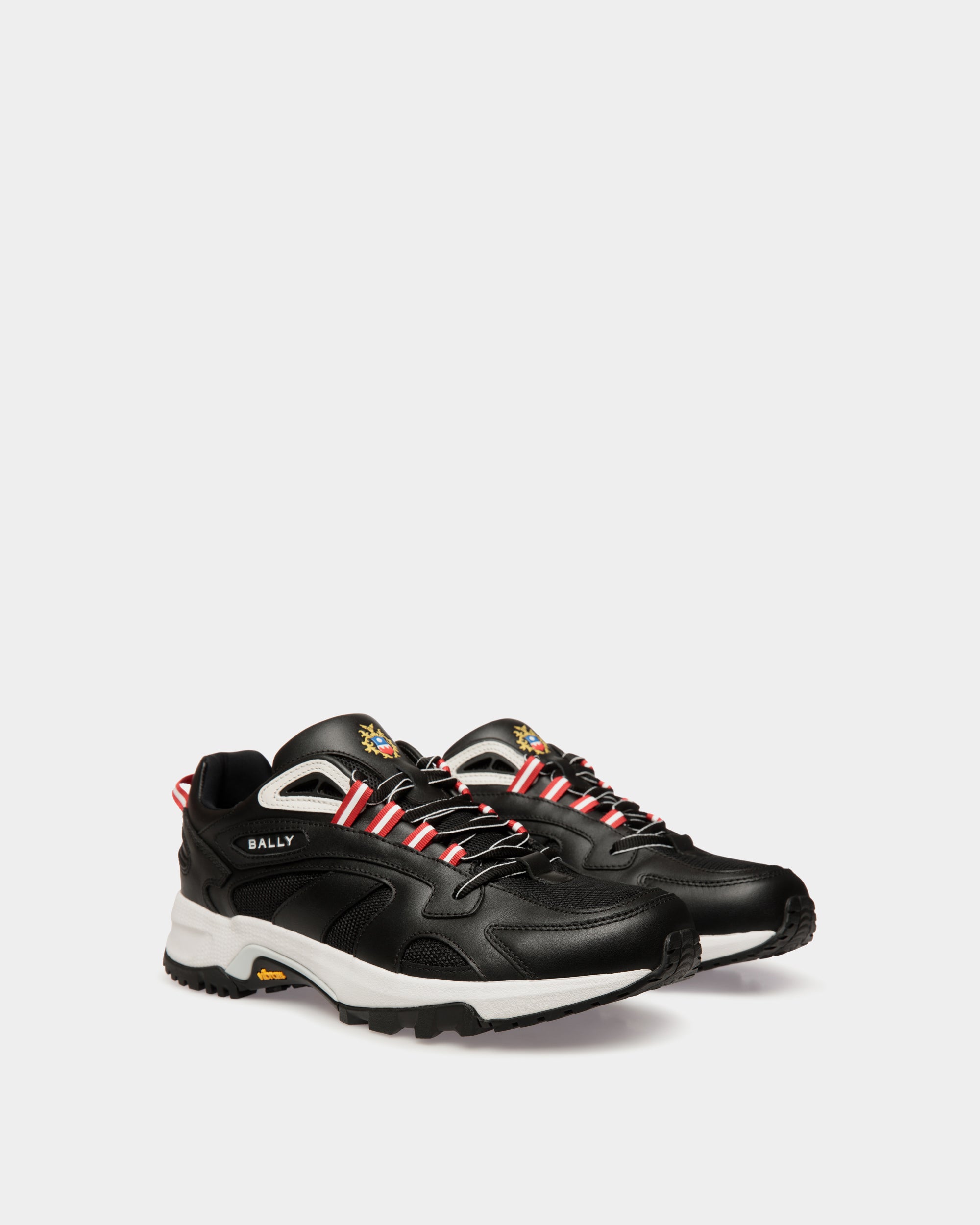 Bally Faster Sneaker in Leather and Nylon-in-Black-2-Bally Outlet