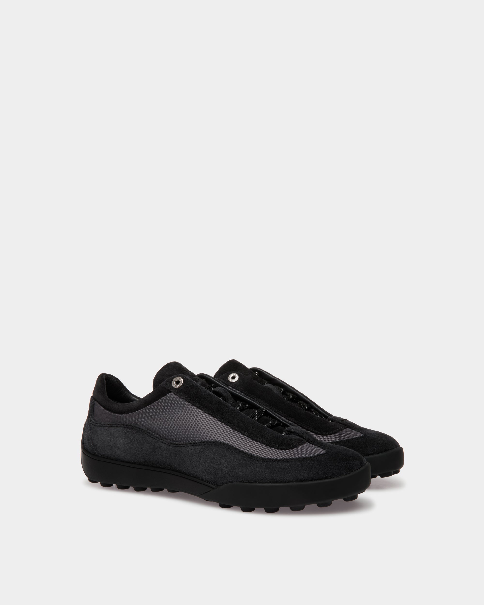 Bally Manto Runner Sneaker in Black Mesh-in-Black-2-Bally Outlet