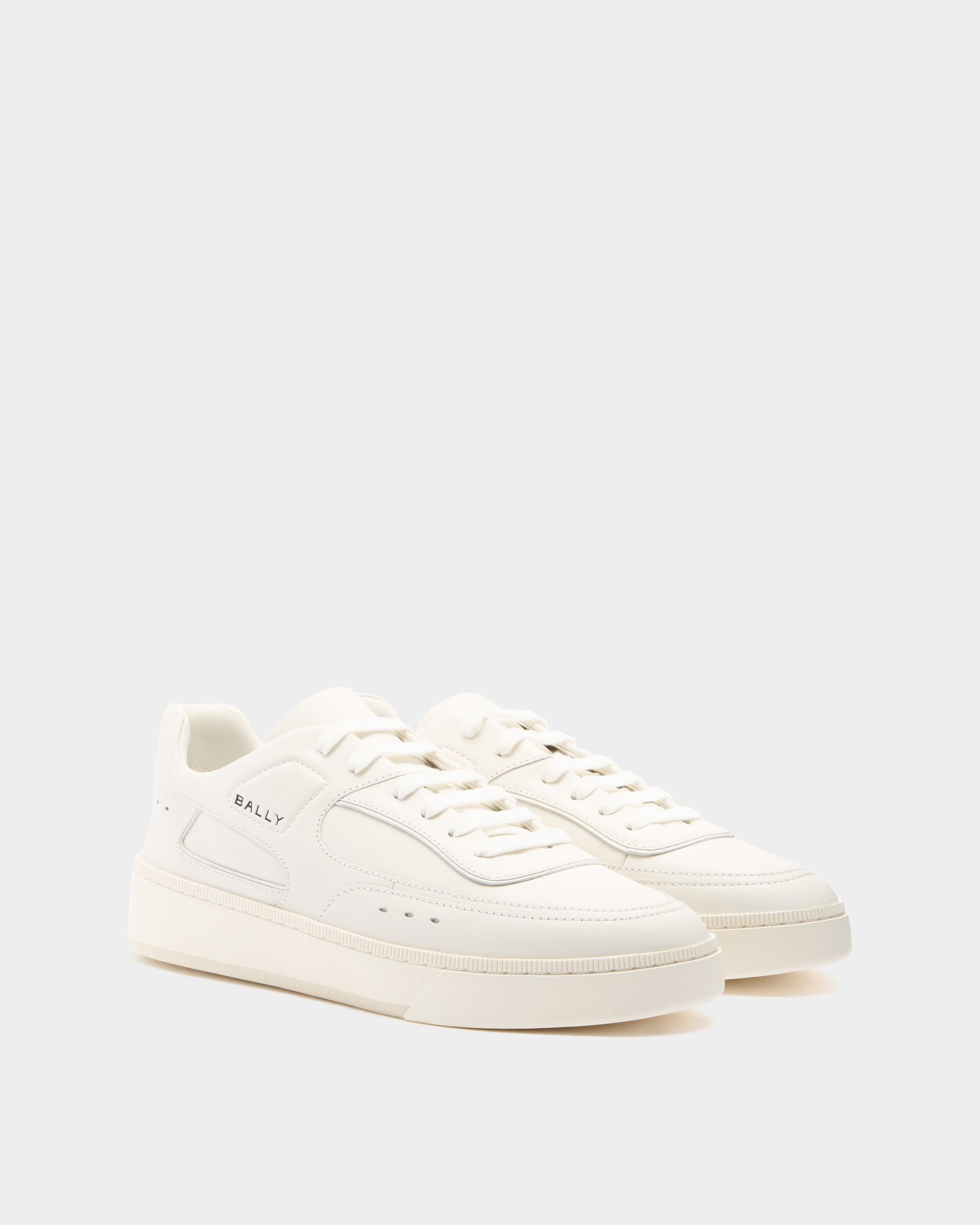 Bally Raise Sneaker in White Leather-in-White-2-Bally Outlet