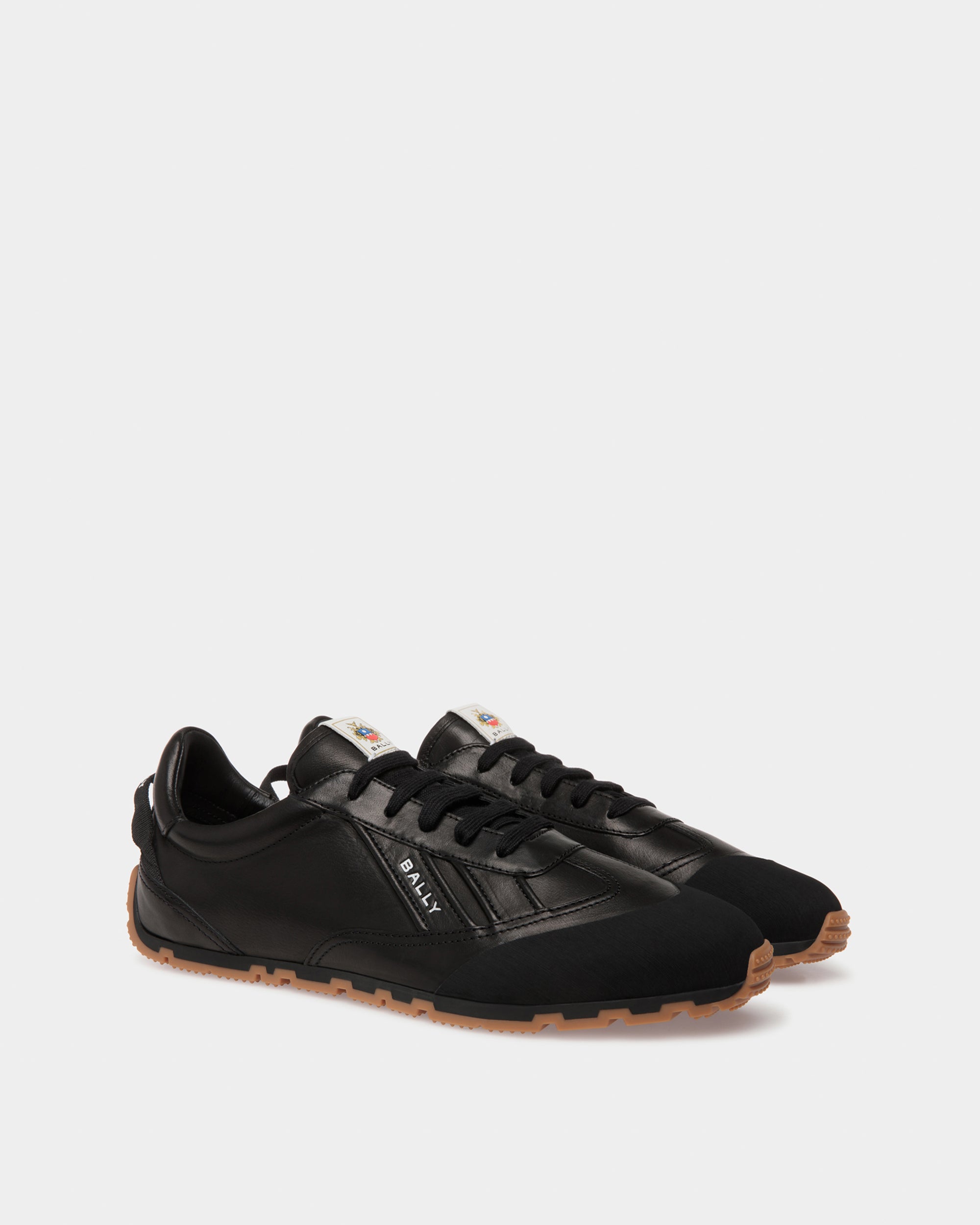 Bally Quarry Sneaker in Black Leather-in-Black-1-Bally Outlet