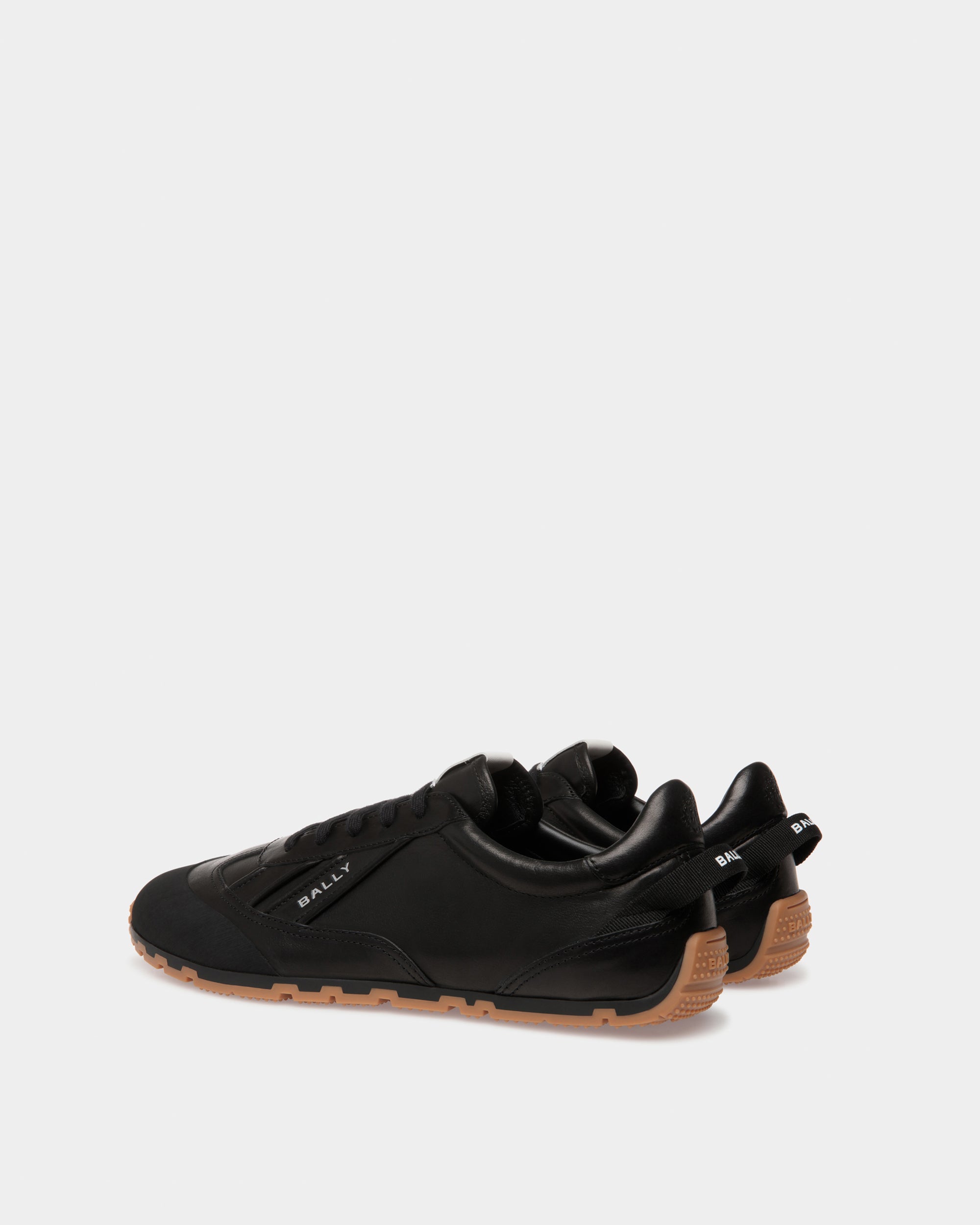 Bally Quarry Sneaker in Black Leather-in-Black-3-Bally Outlet