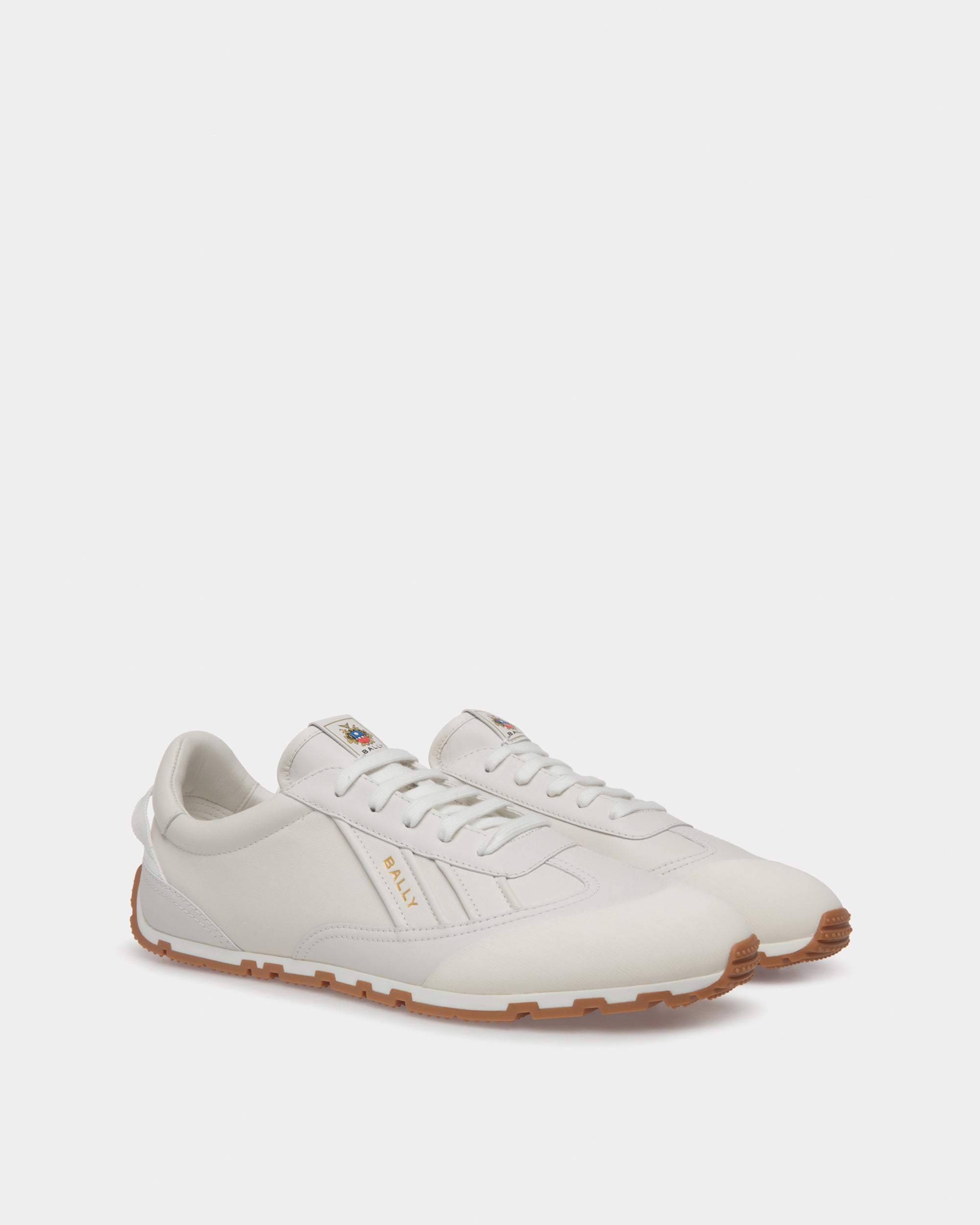 Bally Quarry Sneaker in White Leather-in-White-1-Bally Outlet