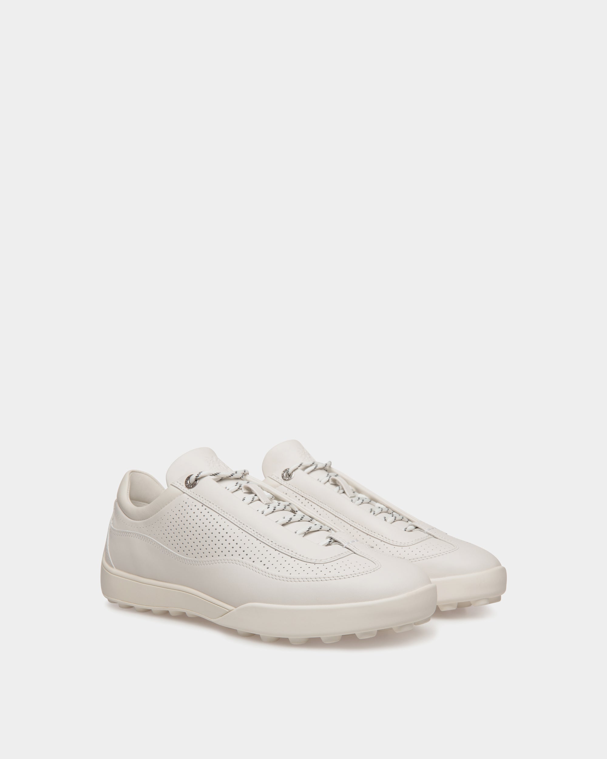 Bally Manto Runner Sneaker in Leather-in-White-2-Bally Outlet