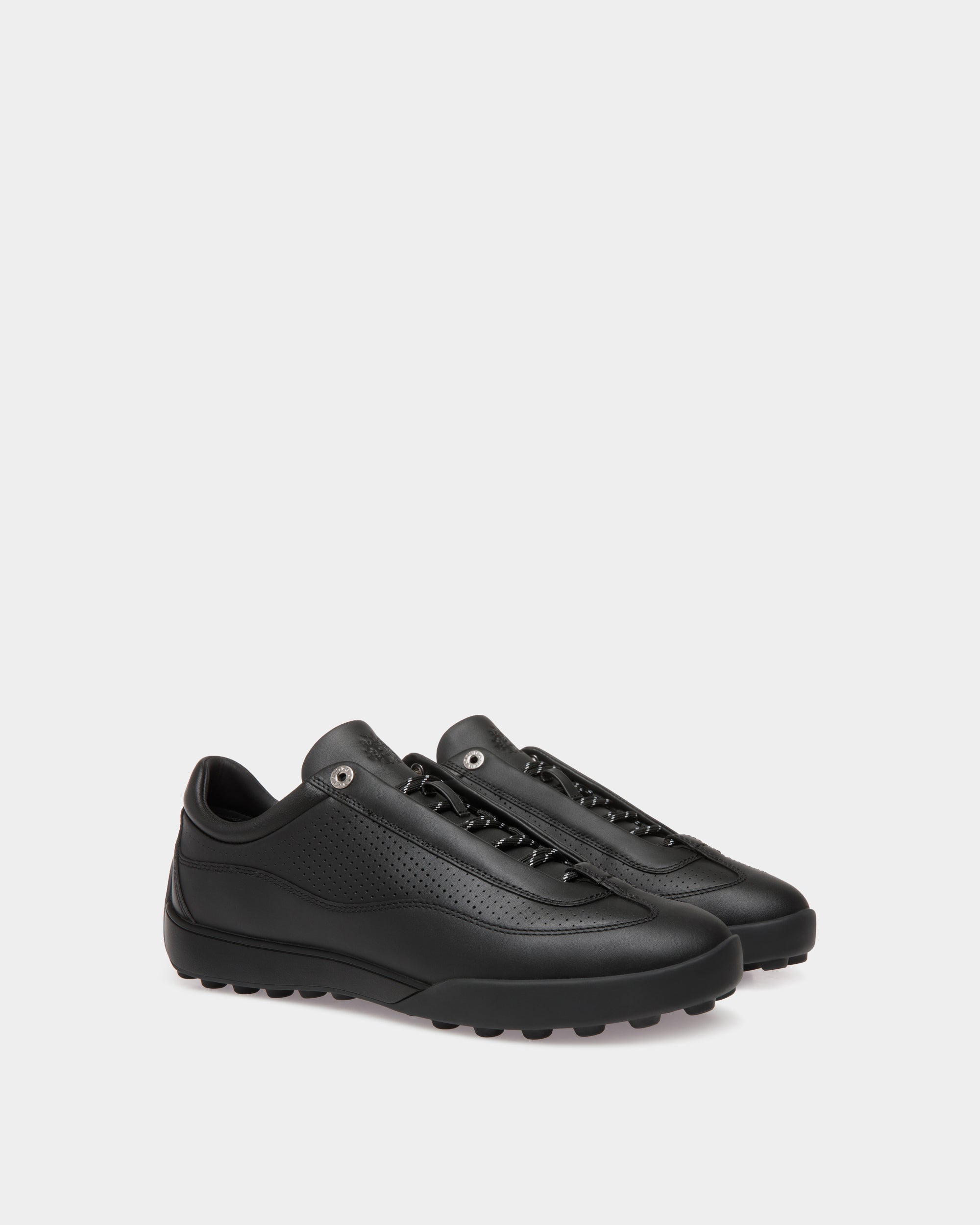Bally Manto Runner Sneaker in Black Leather-in-Black-1-Bally Outlet
