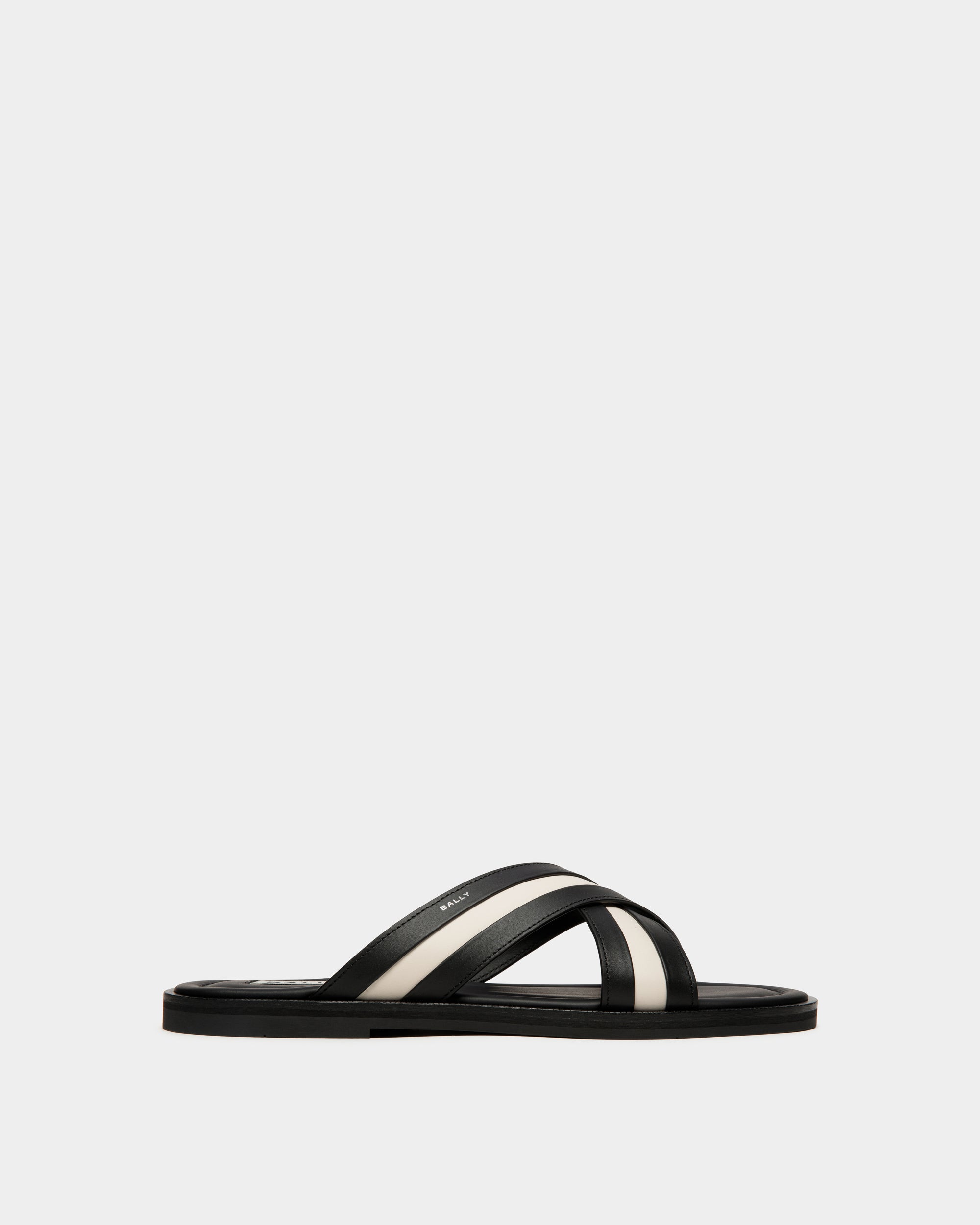 Bally Men's Glide Slip-on Sandal In Leather in Black – Bally Outlet