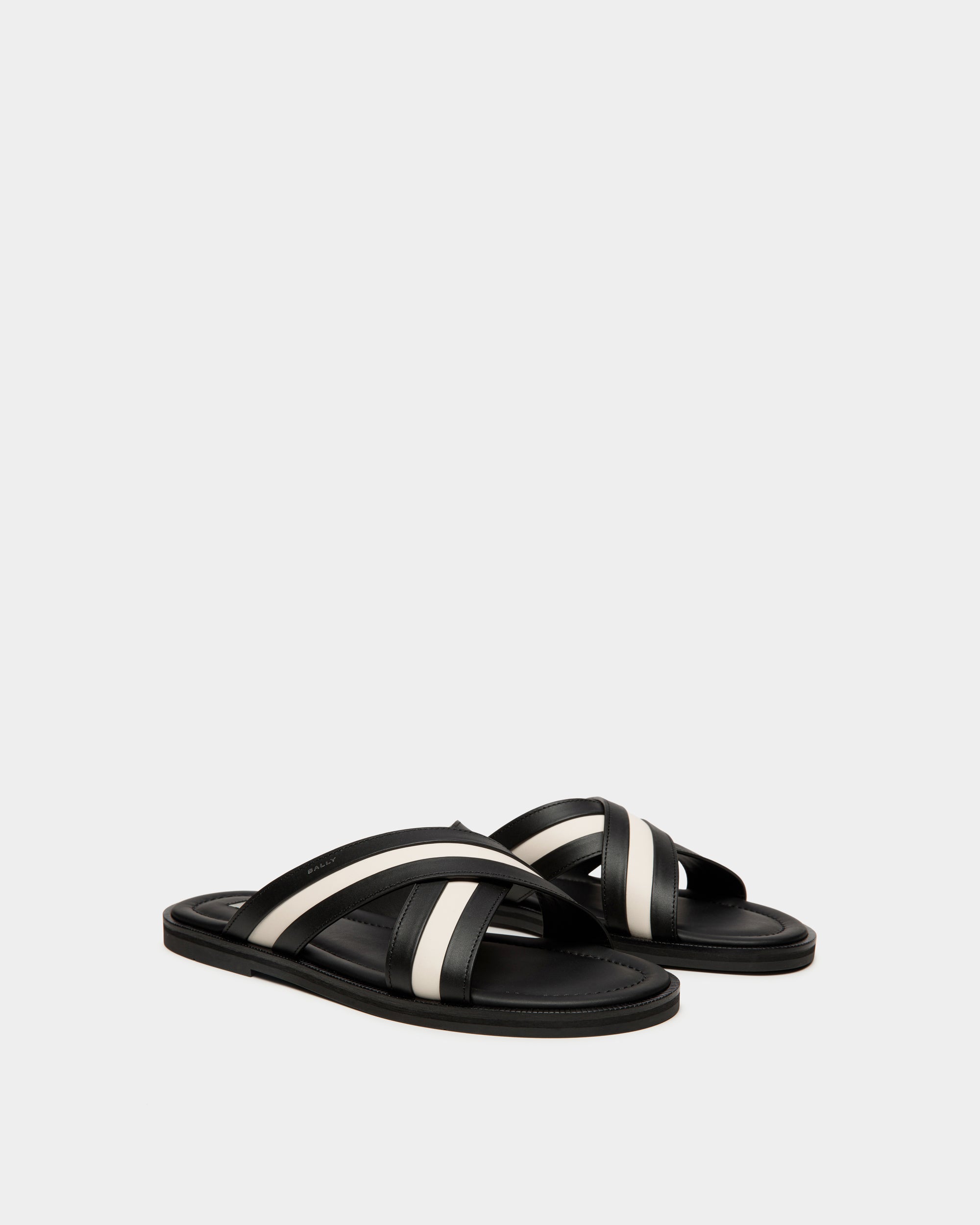 Bally Glide Slip-on Sandal In Leather-in-Black-2-Bally Outlet