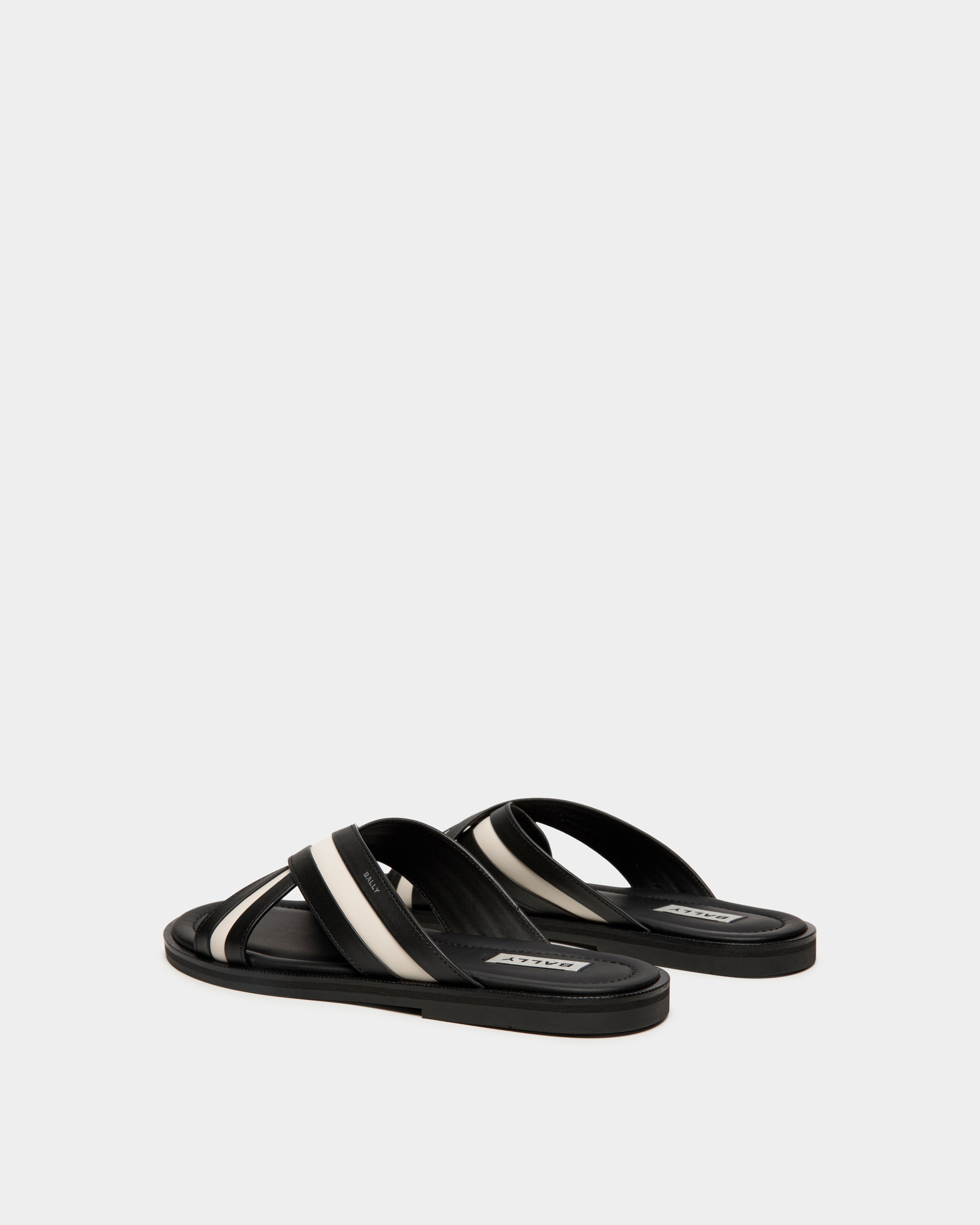 Bally Glide Slip-on Sandal In Leather-in-Black-3-Bally Outlet