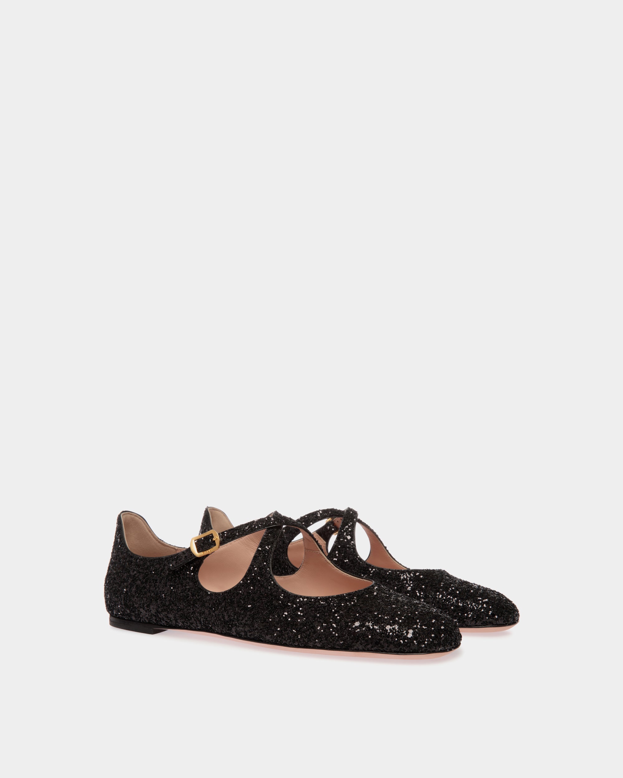 Bally Ballyrina Flat Shoes Glitter-in-Black-2-Bally Outlet