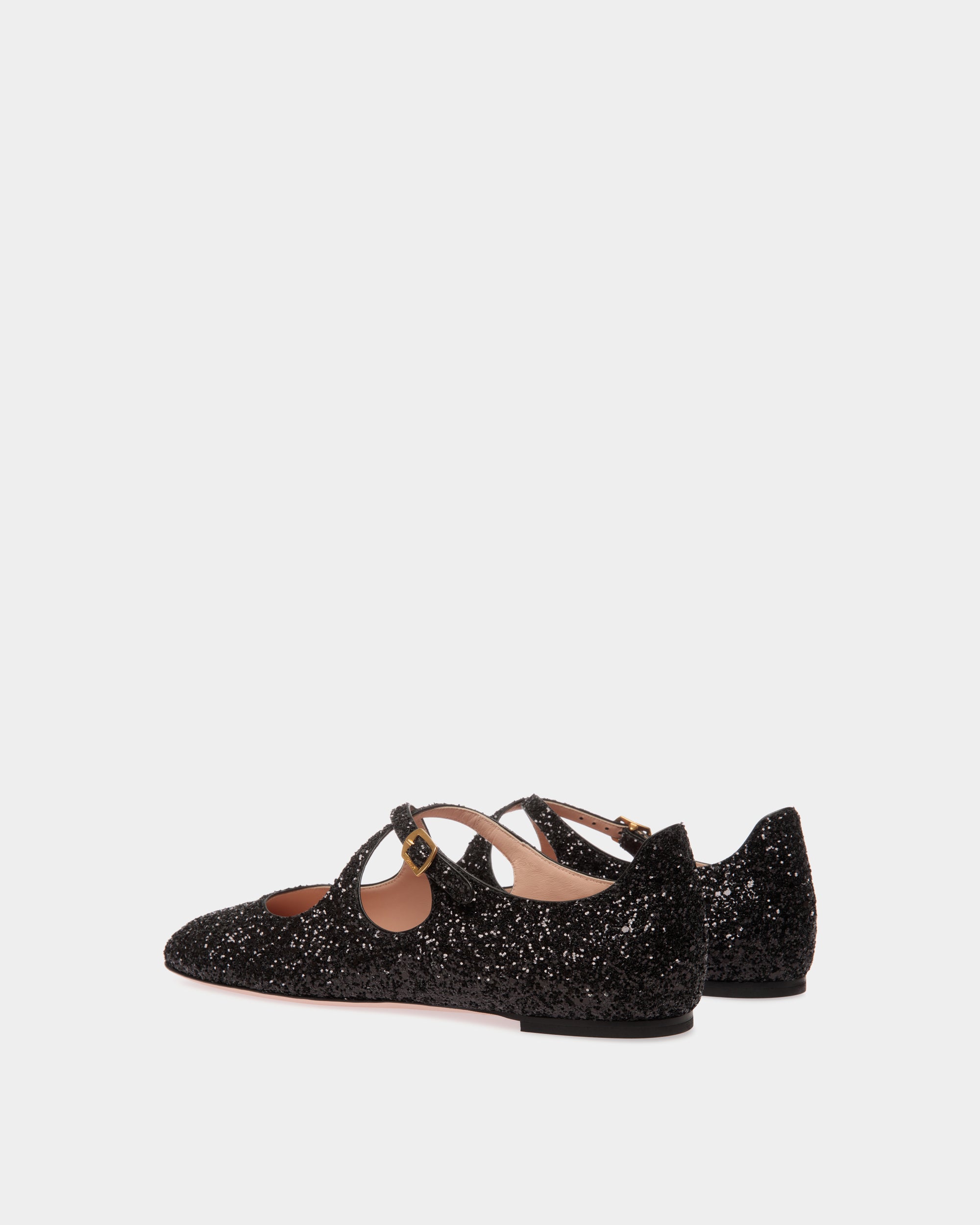 Bally Ballyrina Flat Shoes Glitter-in-Black-3-Bally Outlet