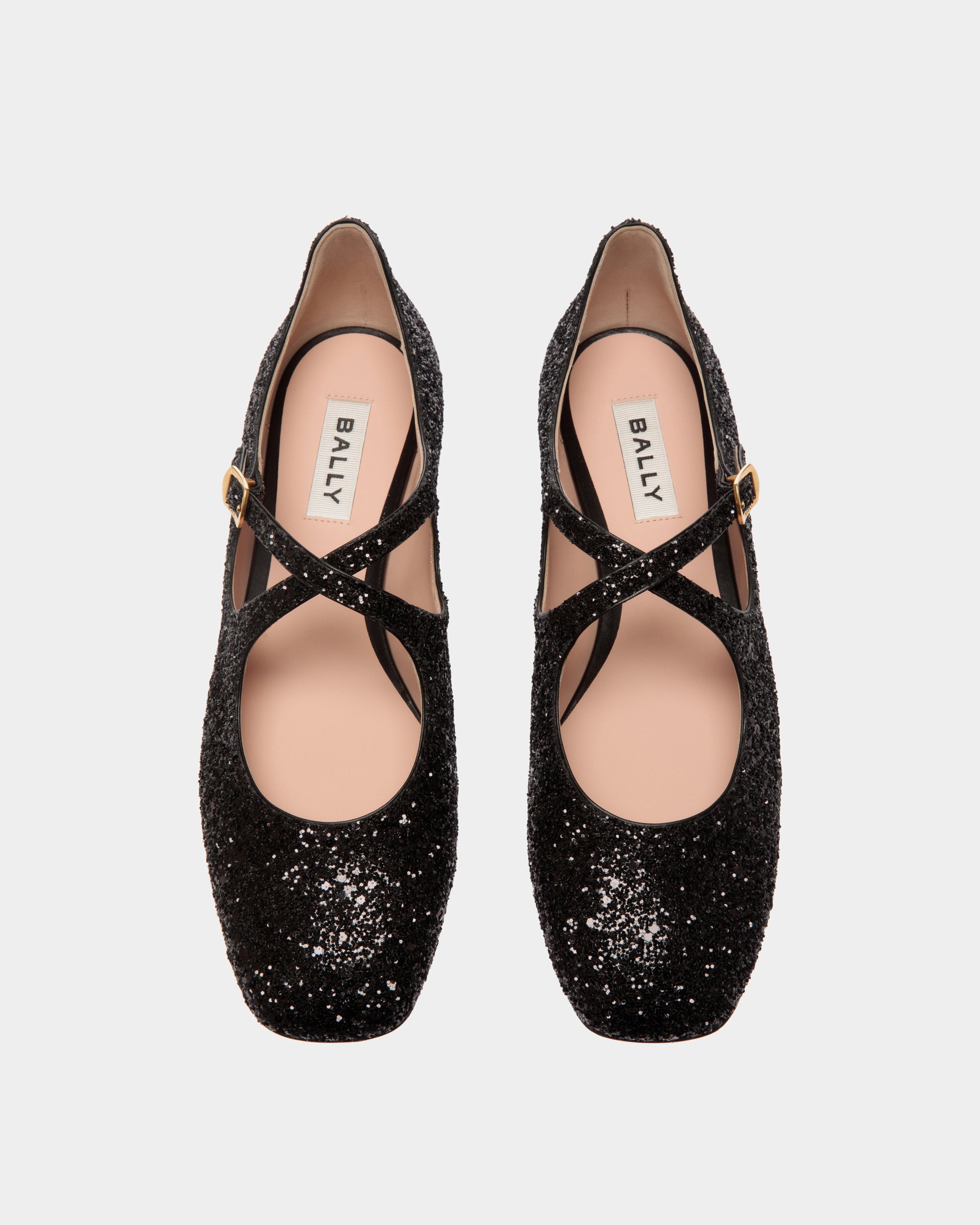 Bally Ballyrina Flat Shoes Glitter-in-Black-4-Bally Outlet