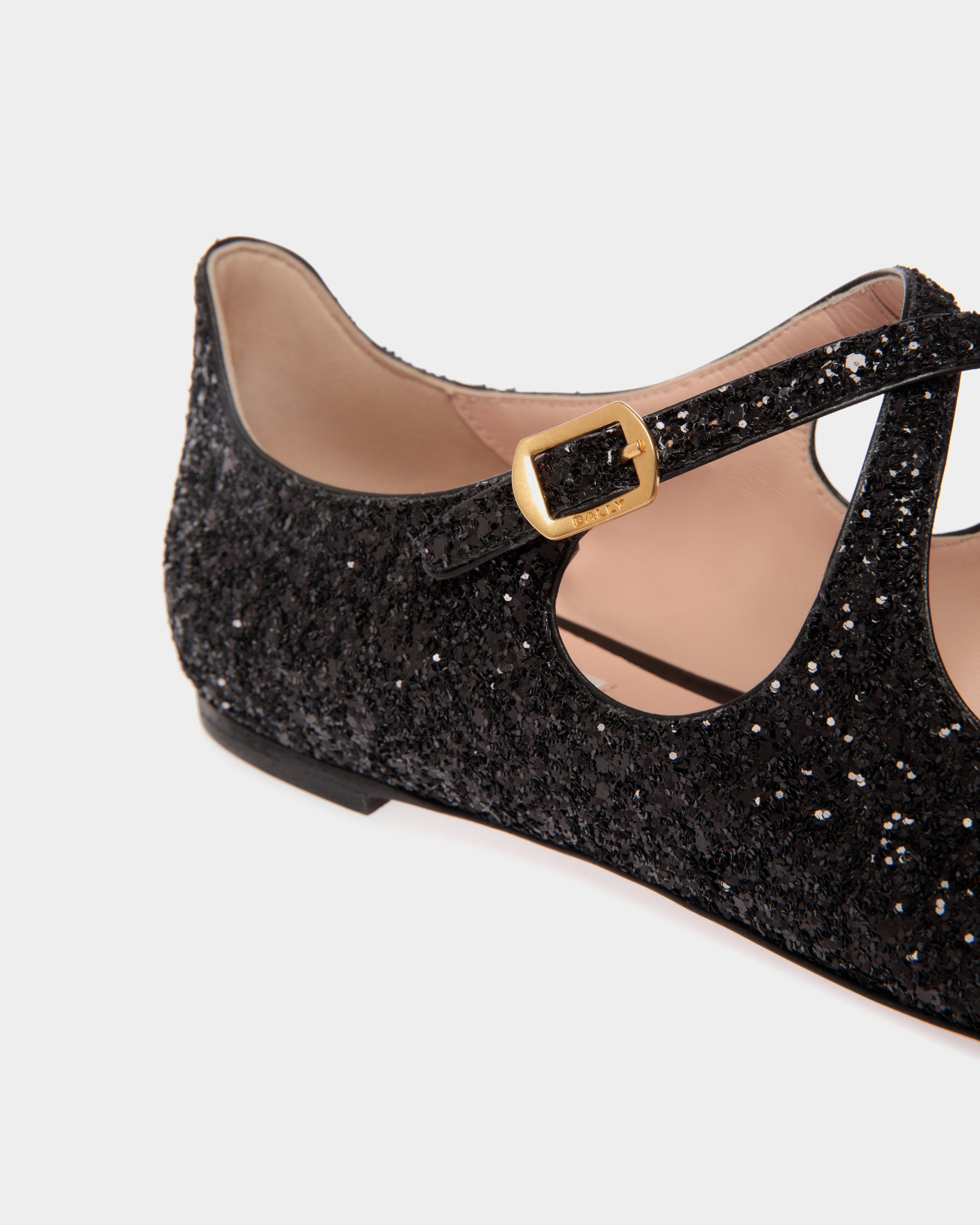 Bally Ballyrina Flat Shoes Glitter-in-Black-5-Bally Outlet