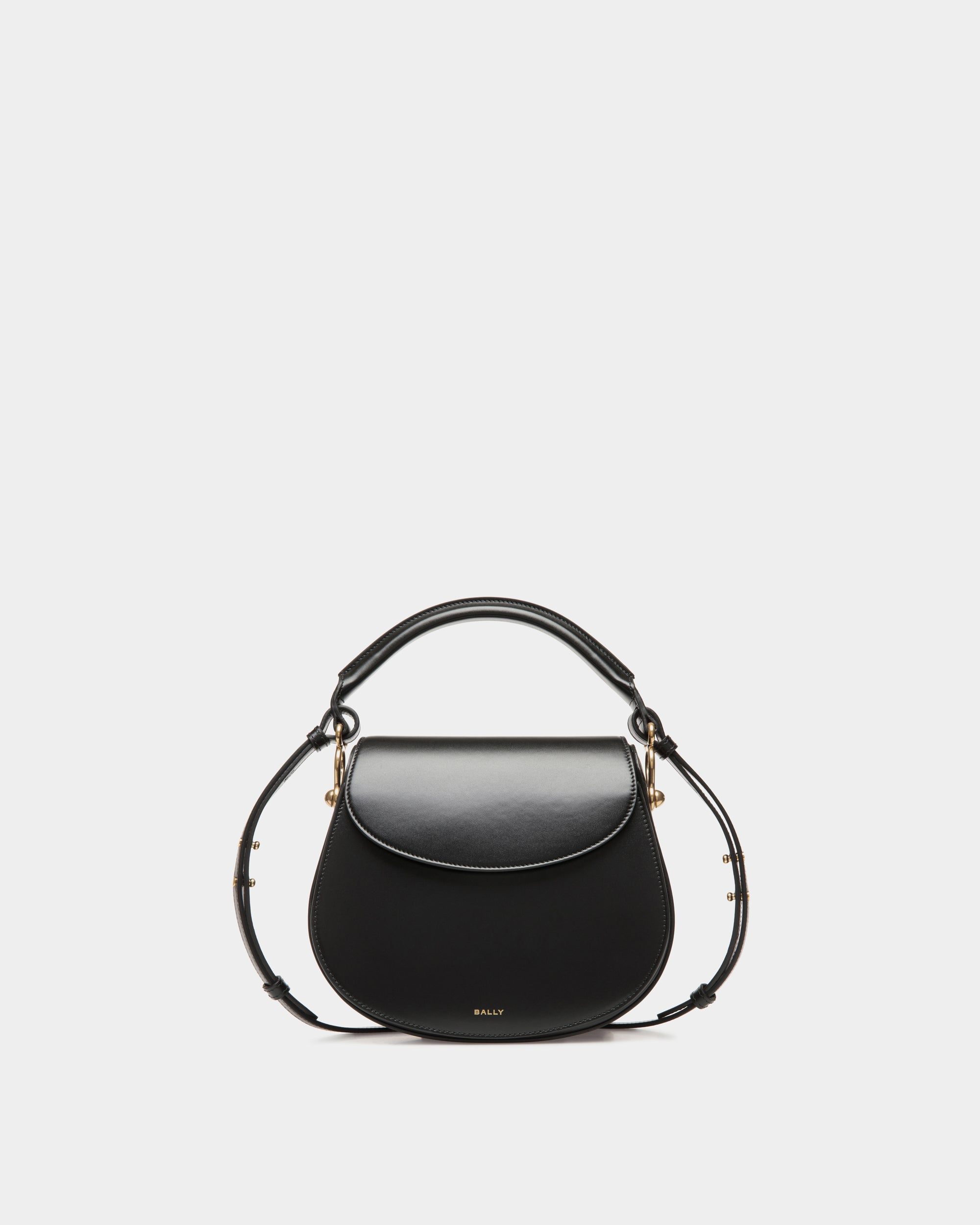 Bally Lune Crossbody Bag In Leather-in-Black-1-Bally Outlet