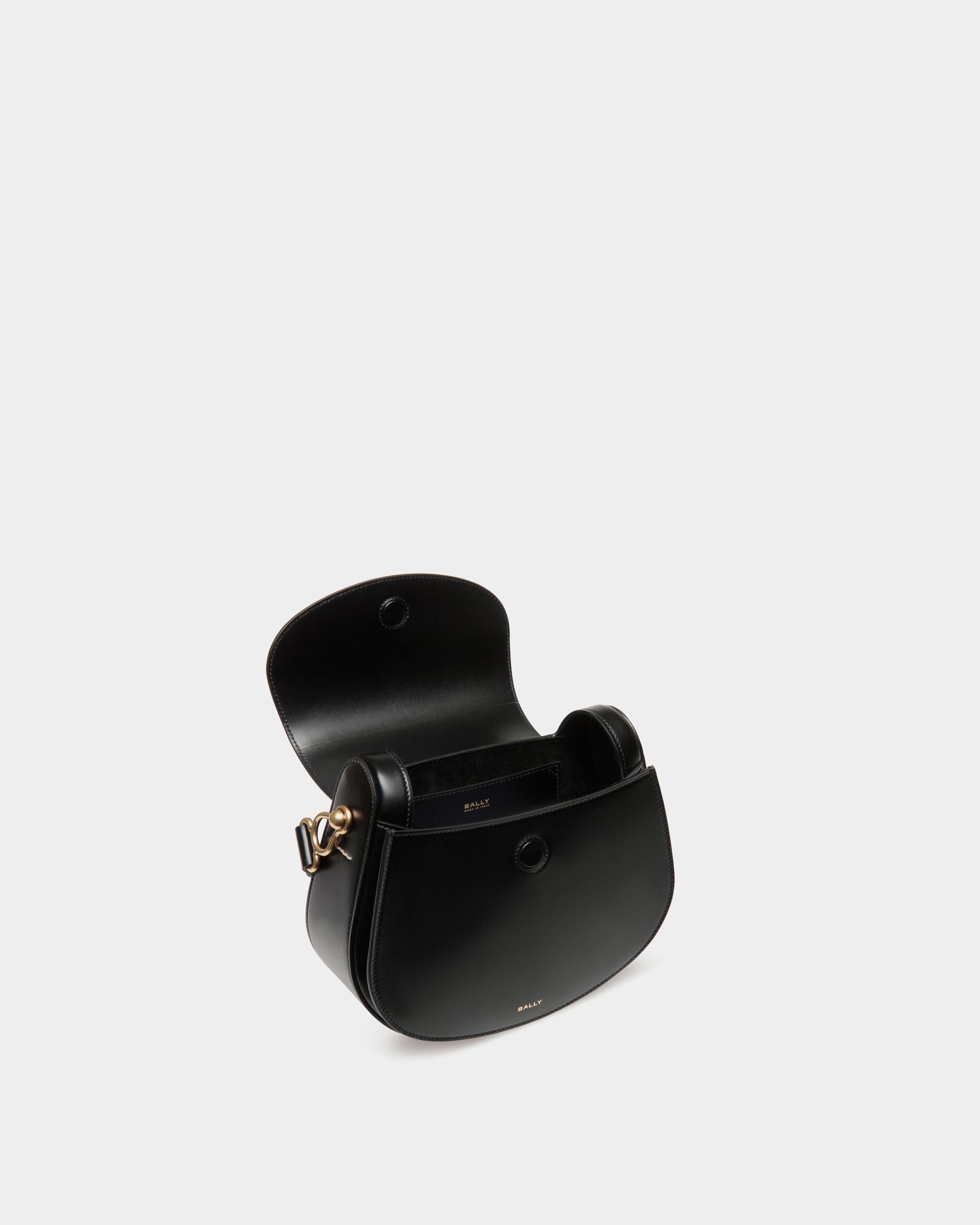 Bally Lune Crossbody Bag In Leather-in-Black-4-Bally Outlet