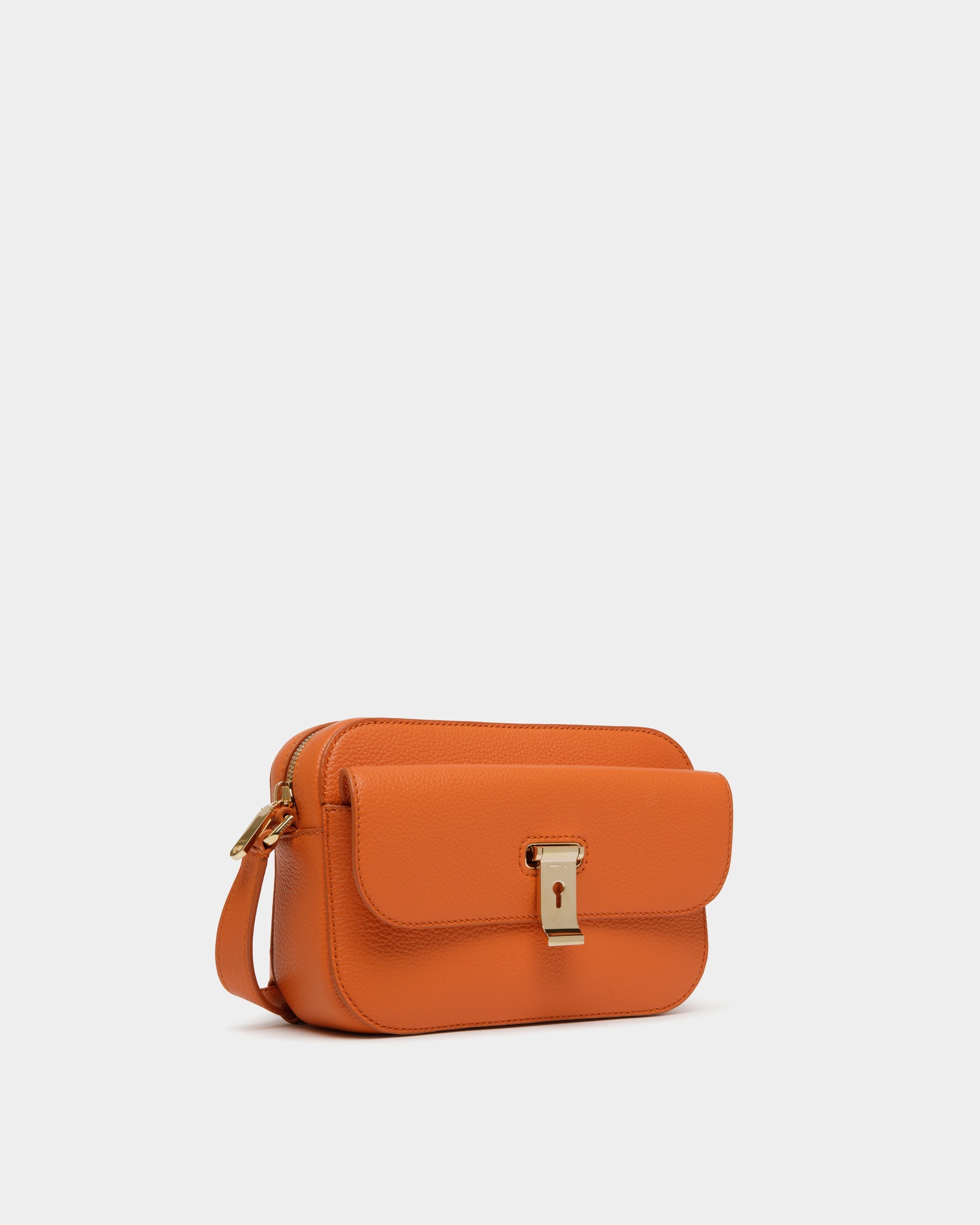 Bally Loly Grained Leather Crossbody Bag-in-Orange-3-Bally Outlet