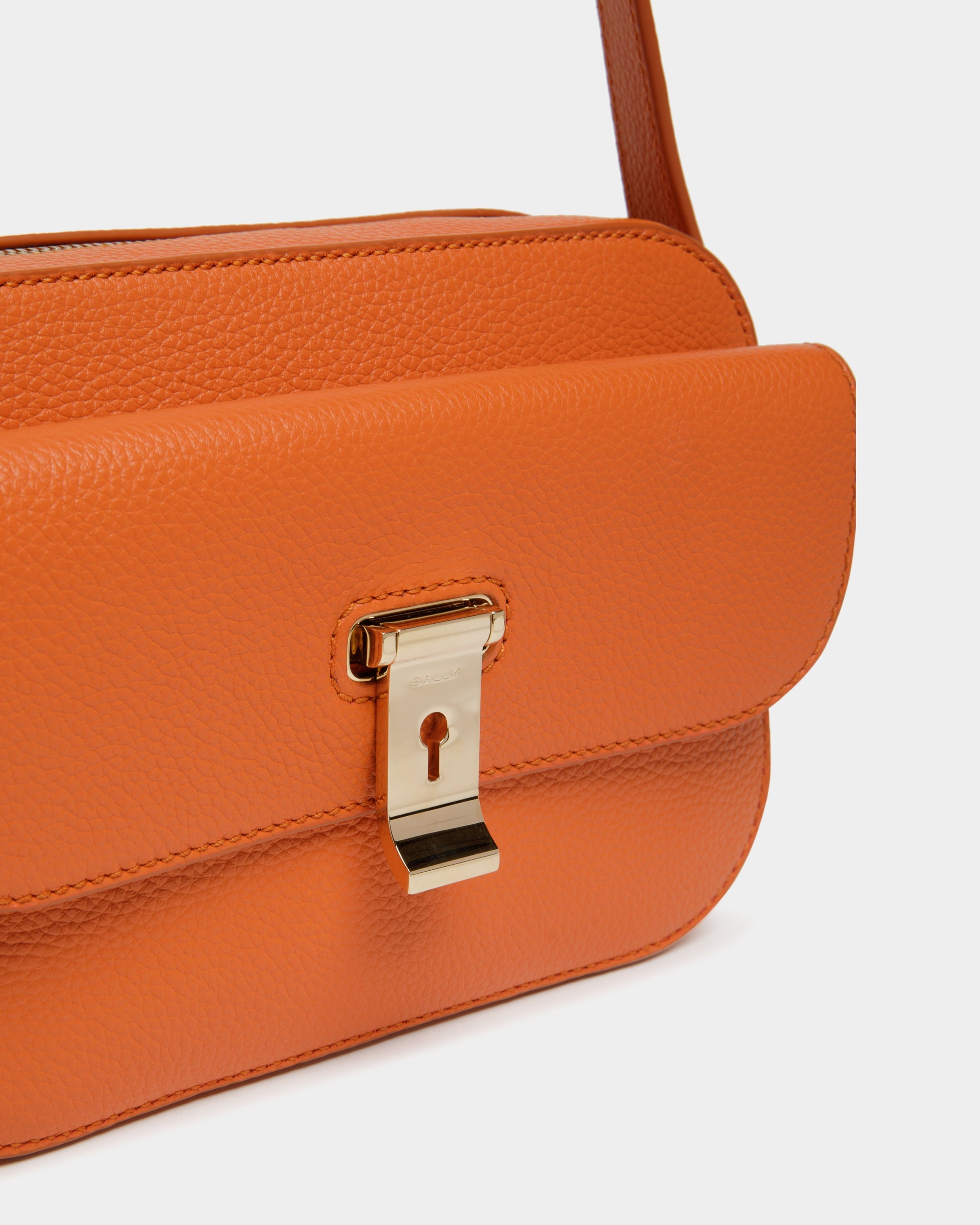 Bally Loly Grained Leather Crossbody Bag-in-Orange-5-Bally Outlet