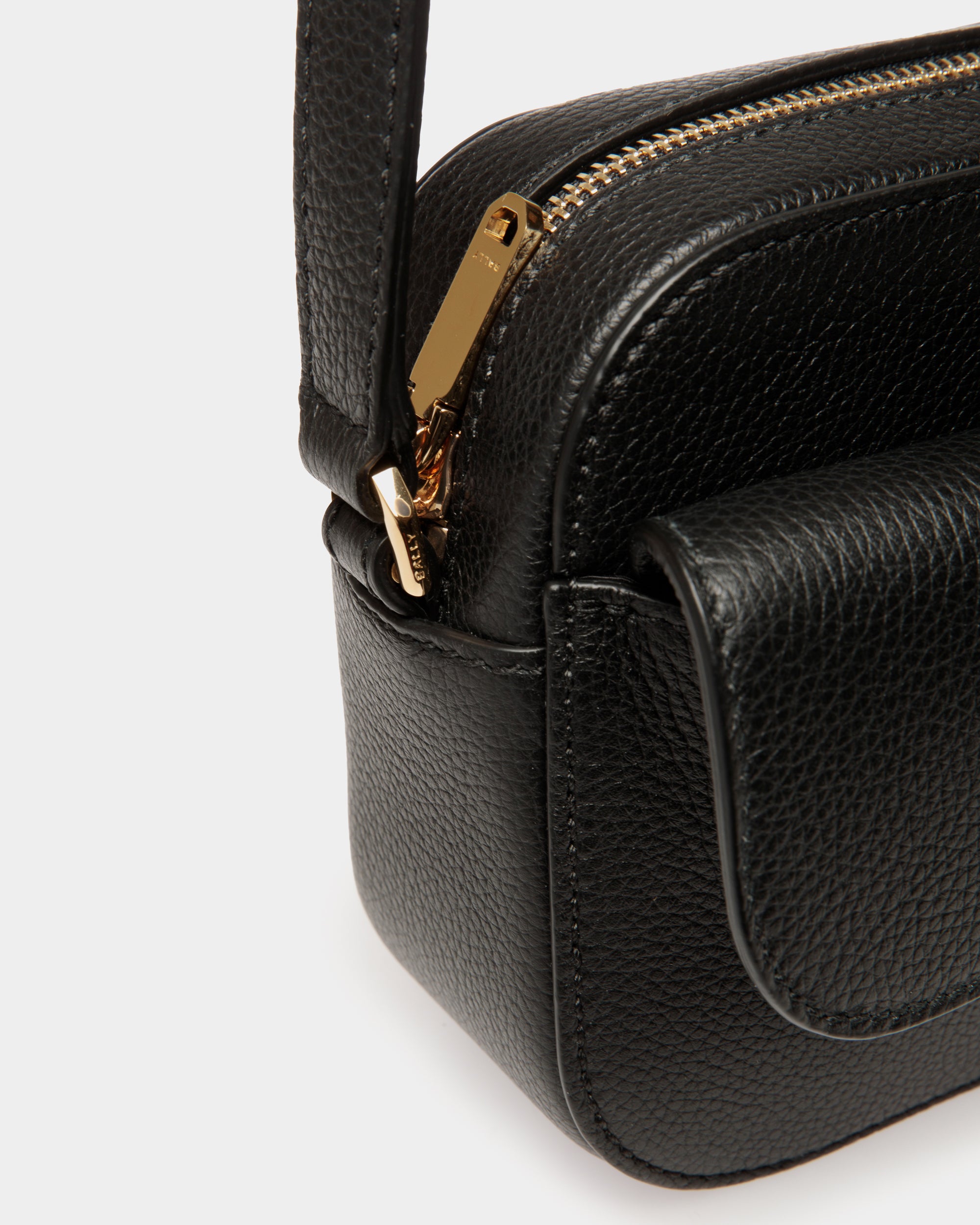 Bally Lock Me Small Crossbody Bag in Grained Leather-in-Black-6-Bally Outlet