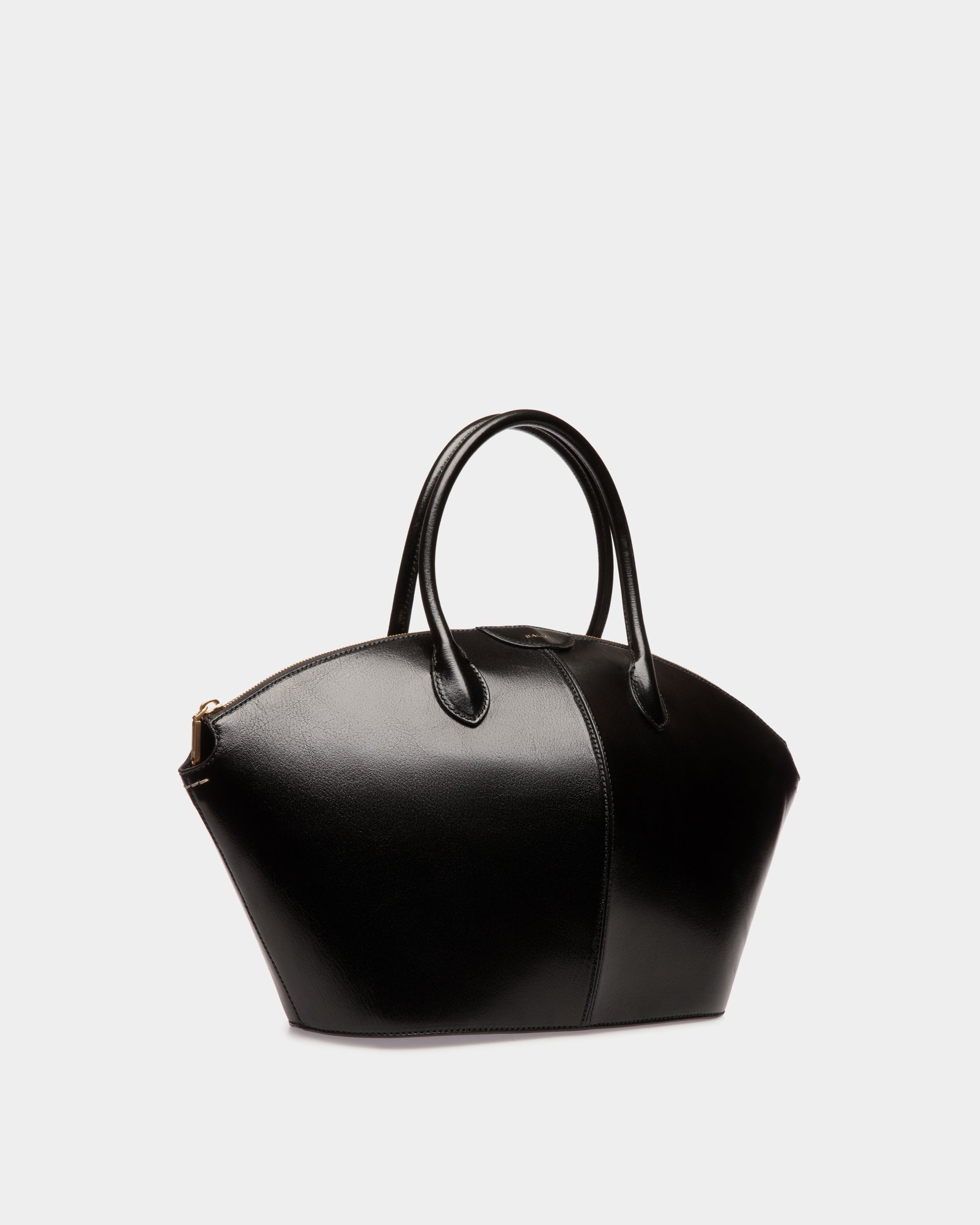 Bally Belle Alpine Top Handle Leather Bag-in-Black-3-Bally Outlet