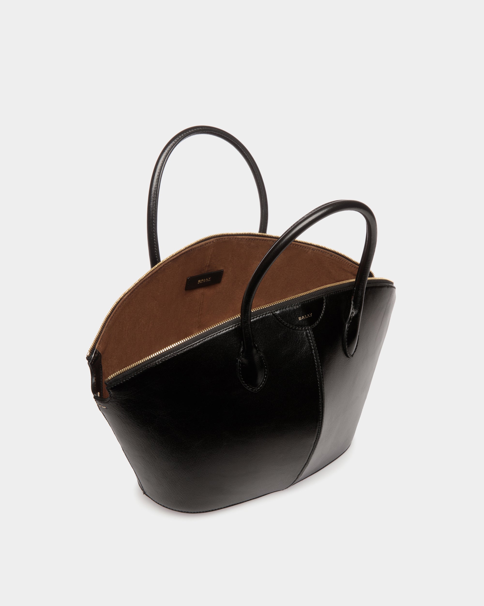 Bally Belle Alpine Top Handle Leather Bag-in-Black-4-Bally Outlet