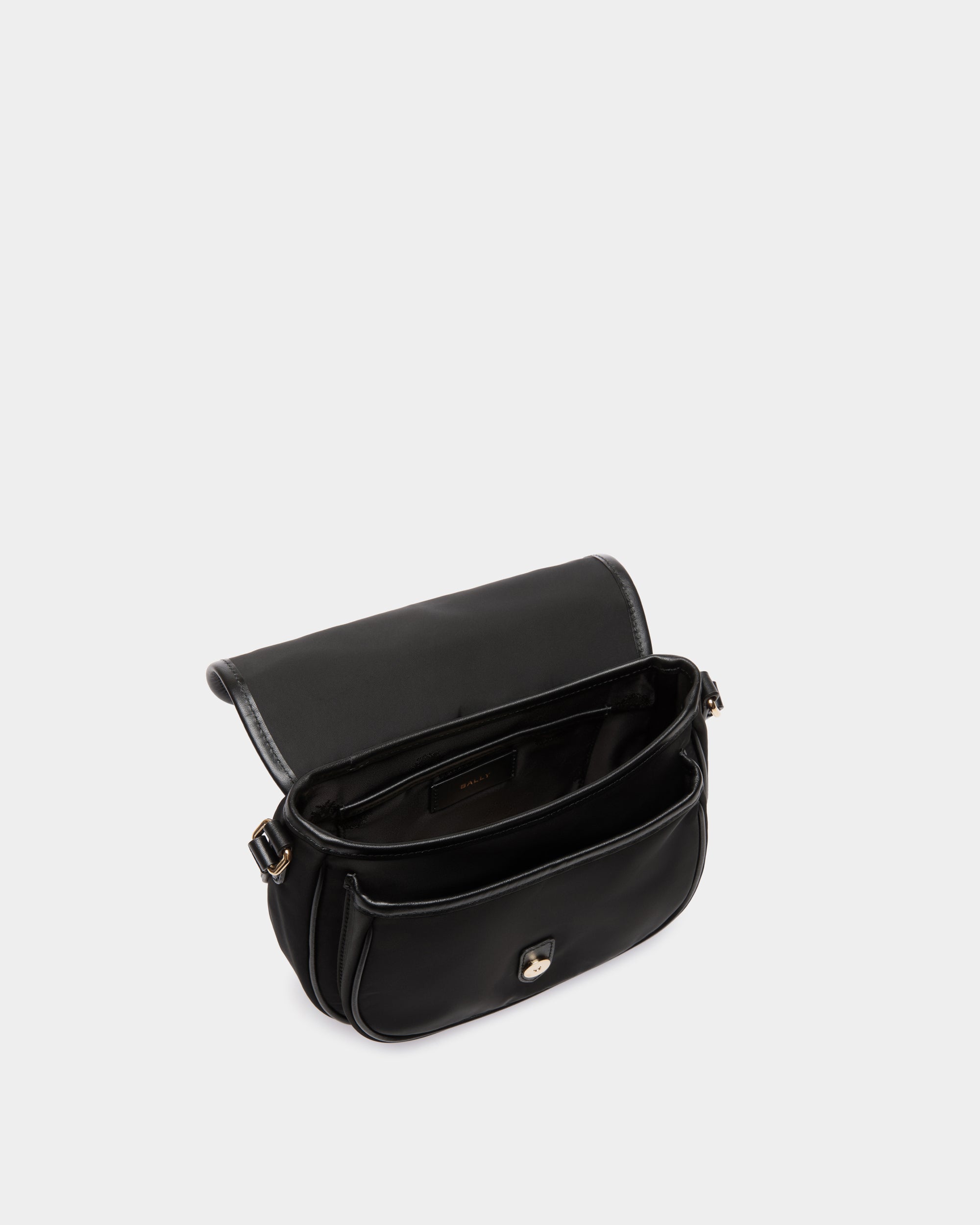 Bally B-Light Small Crossbody Bag in Black Nylon and Leather-in-Black-4-Bally Outlet