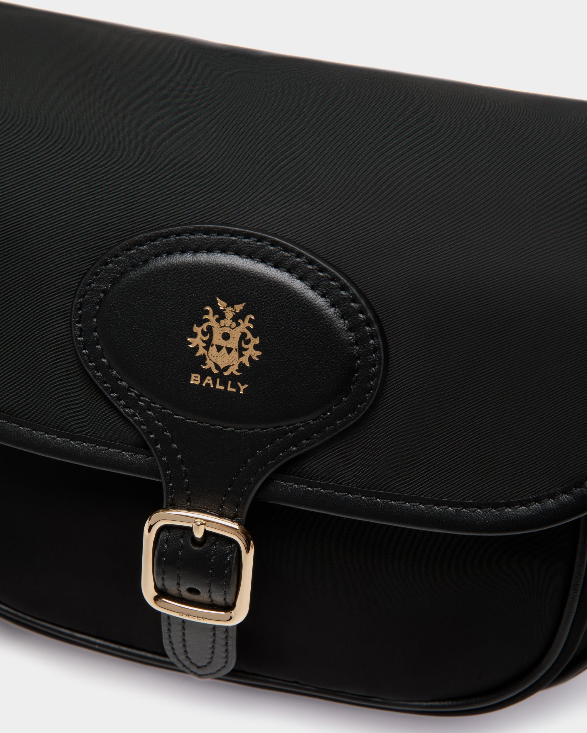 Bally B-Light Small Crossbody Bag in Black Nylon and Leather-in-Black-5-Bally Outlet